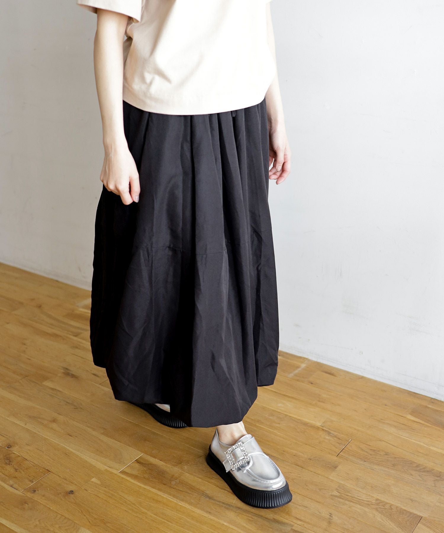 ビジューモチーフ厚底スリッポンローファー▲返品不可