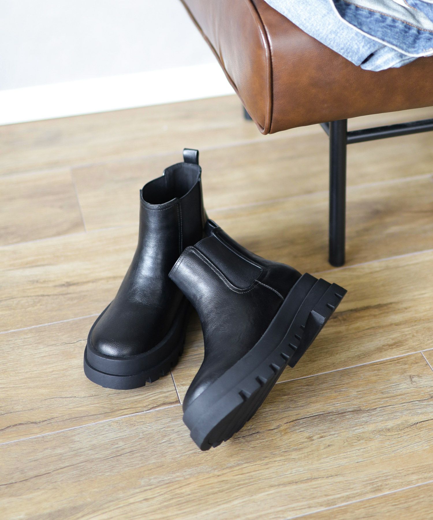 サイドゴアショートチェルシーブーツ▲返品不可