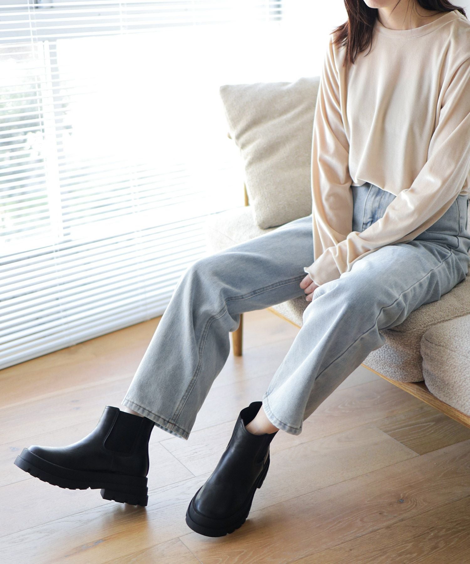 サイドゴアショートチェルシーブーツ▲返品不可