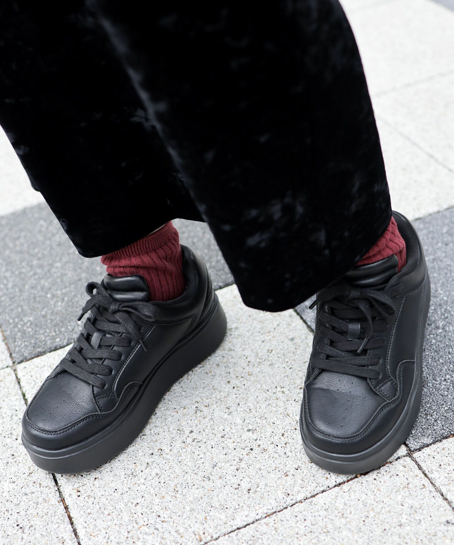 軽量厚底レースアップボリュームスニーカー ▲返品不可