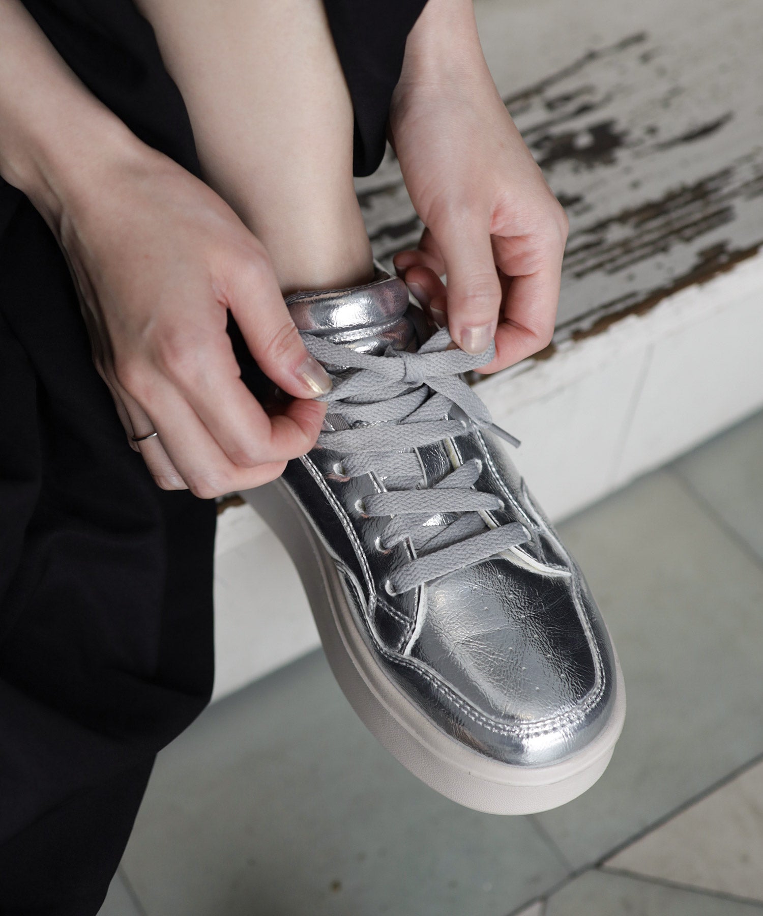 軽量厚底レースアップボリュームスニーカー ▲返品不可