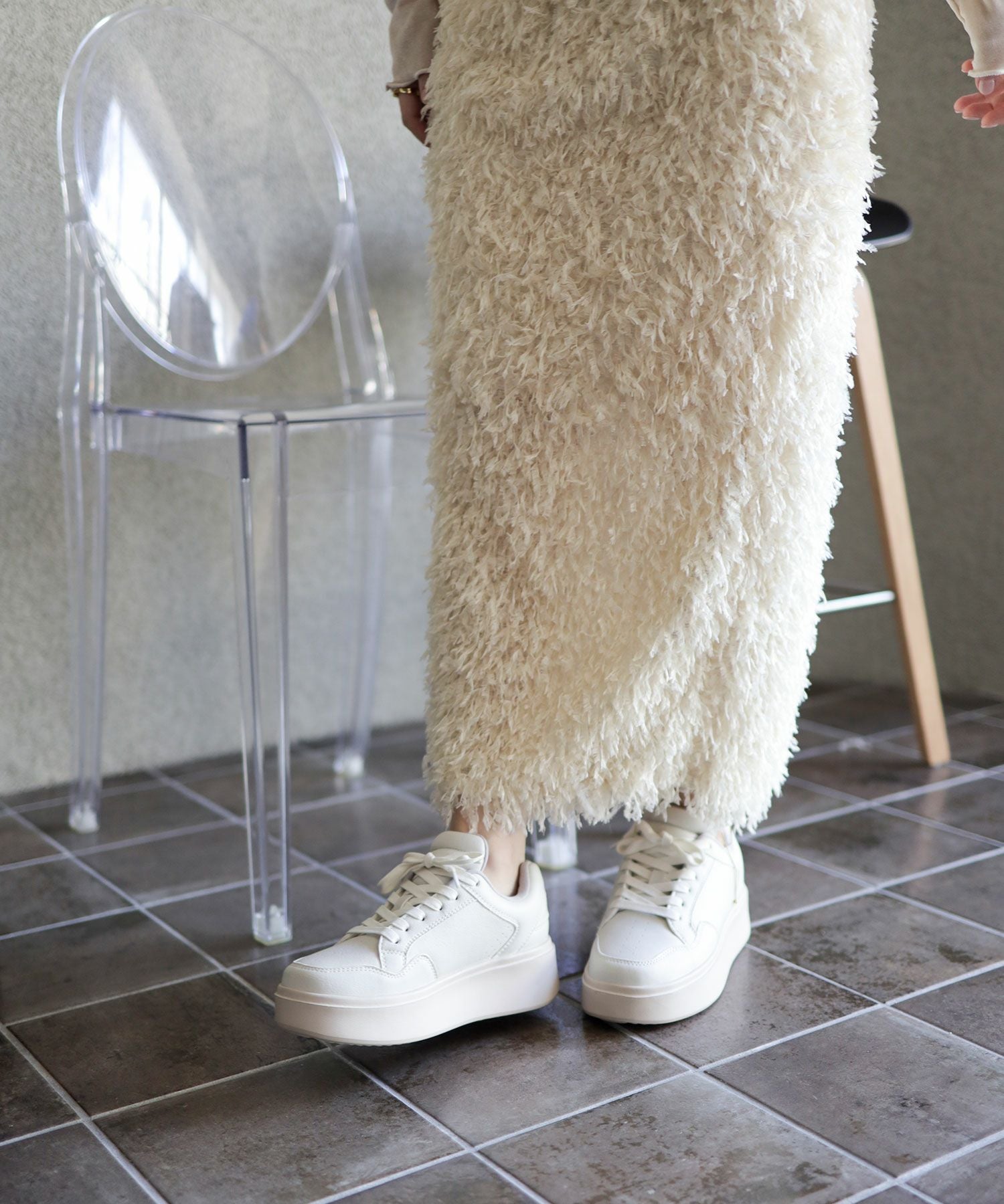 軽量厚底レースアップボリュームスニーカー ▲返品不可