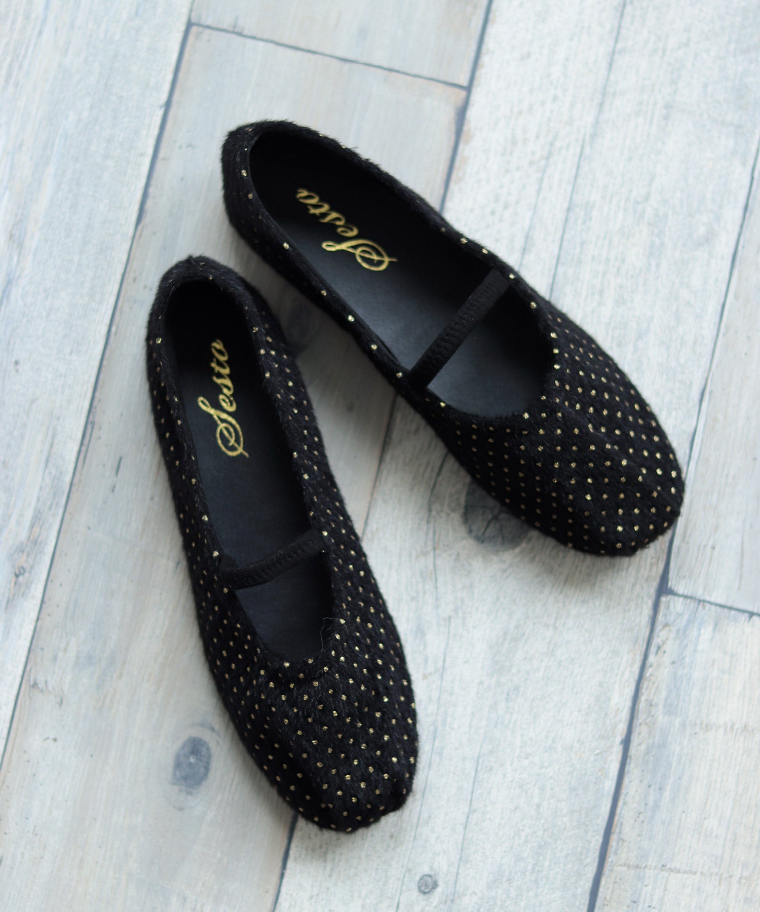 タイニードットメリージェーンフラットパンプス▲返品交換不可