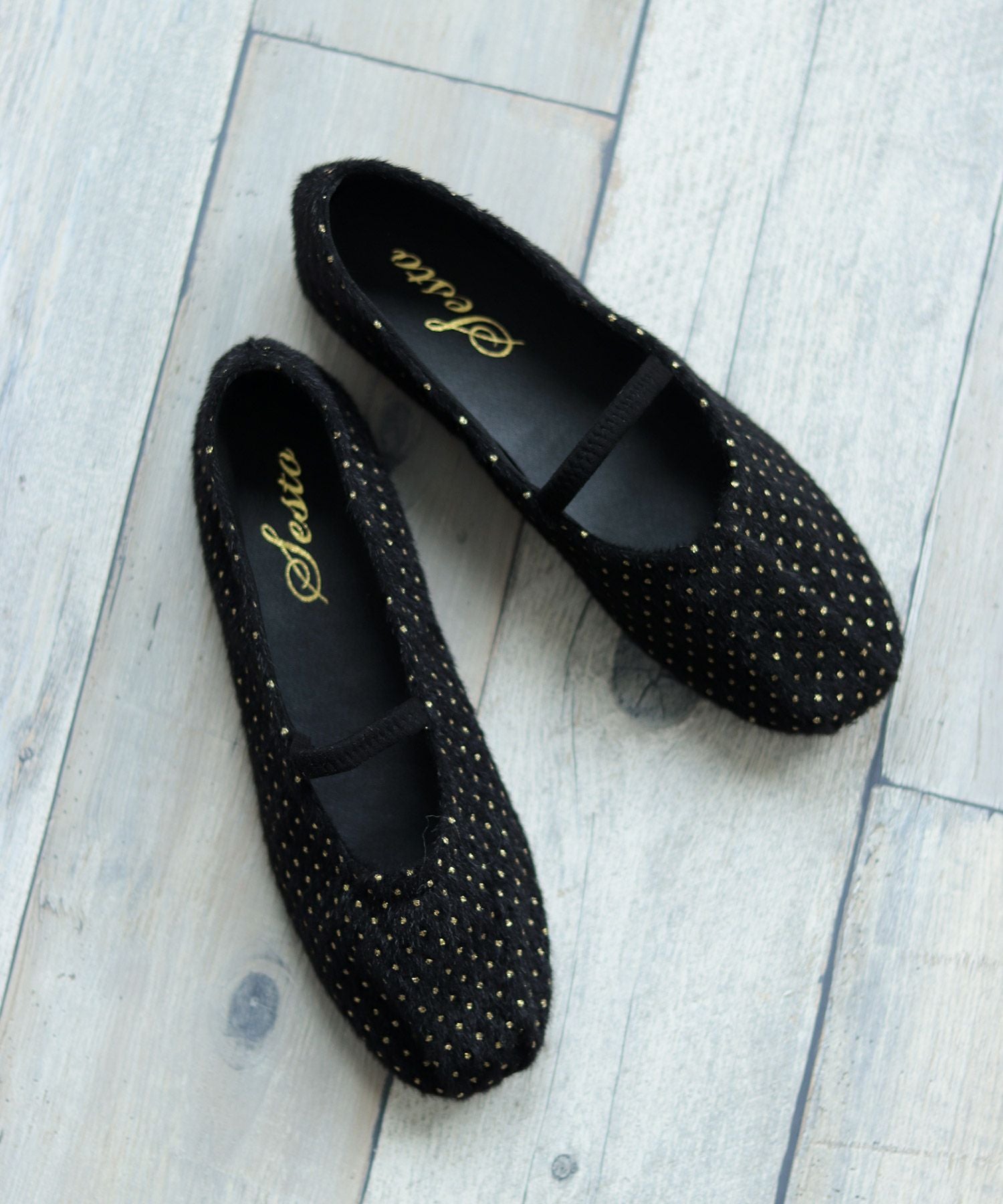 タイニードットメリージェーンフラットパンプス▲返品交換不可