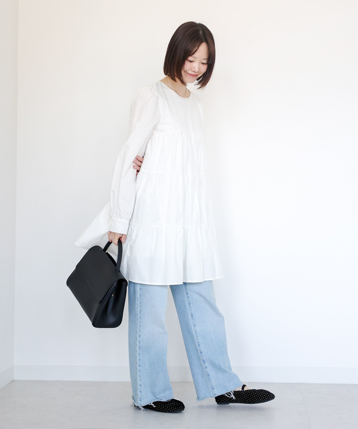 タイニードットメリージェーンフラットパンプス▲返品交換不可