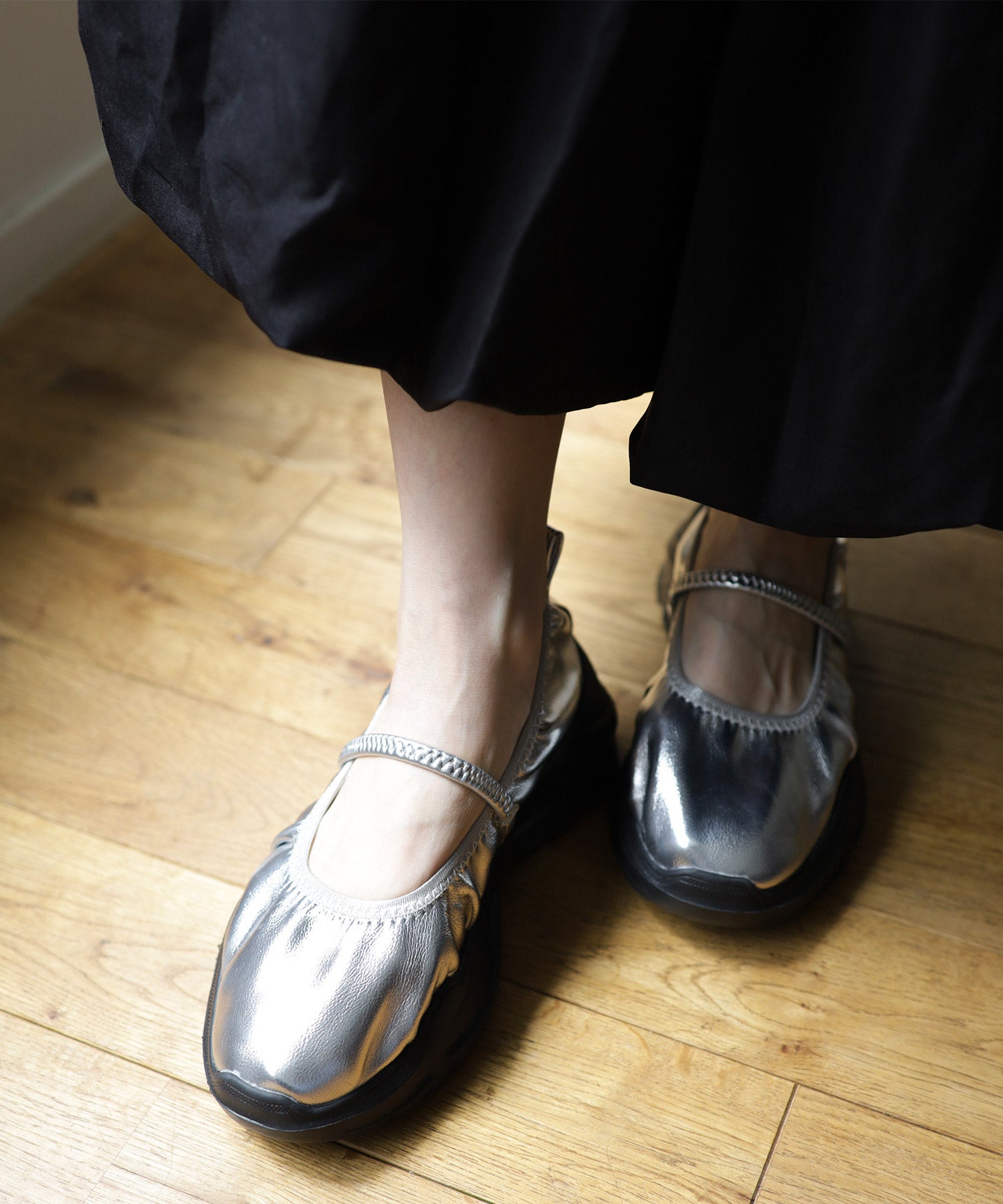 ゴムストラップマシュマロフィット厚底スニーカー▲返品不可