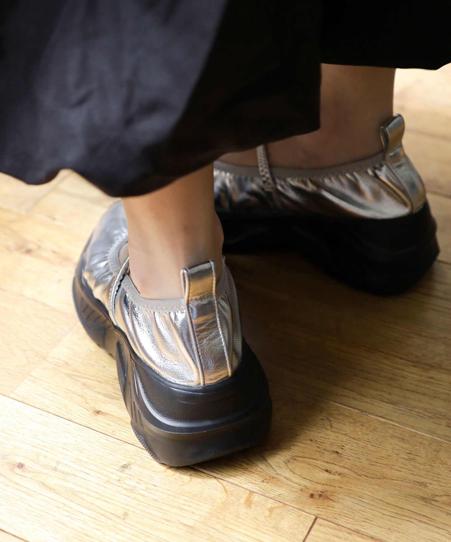 ゴムストラップマシュマロフィット厚底スニーカー▲返品不可