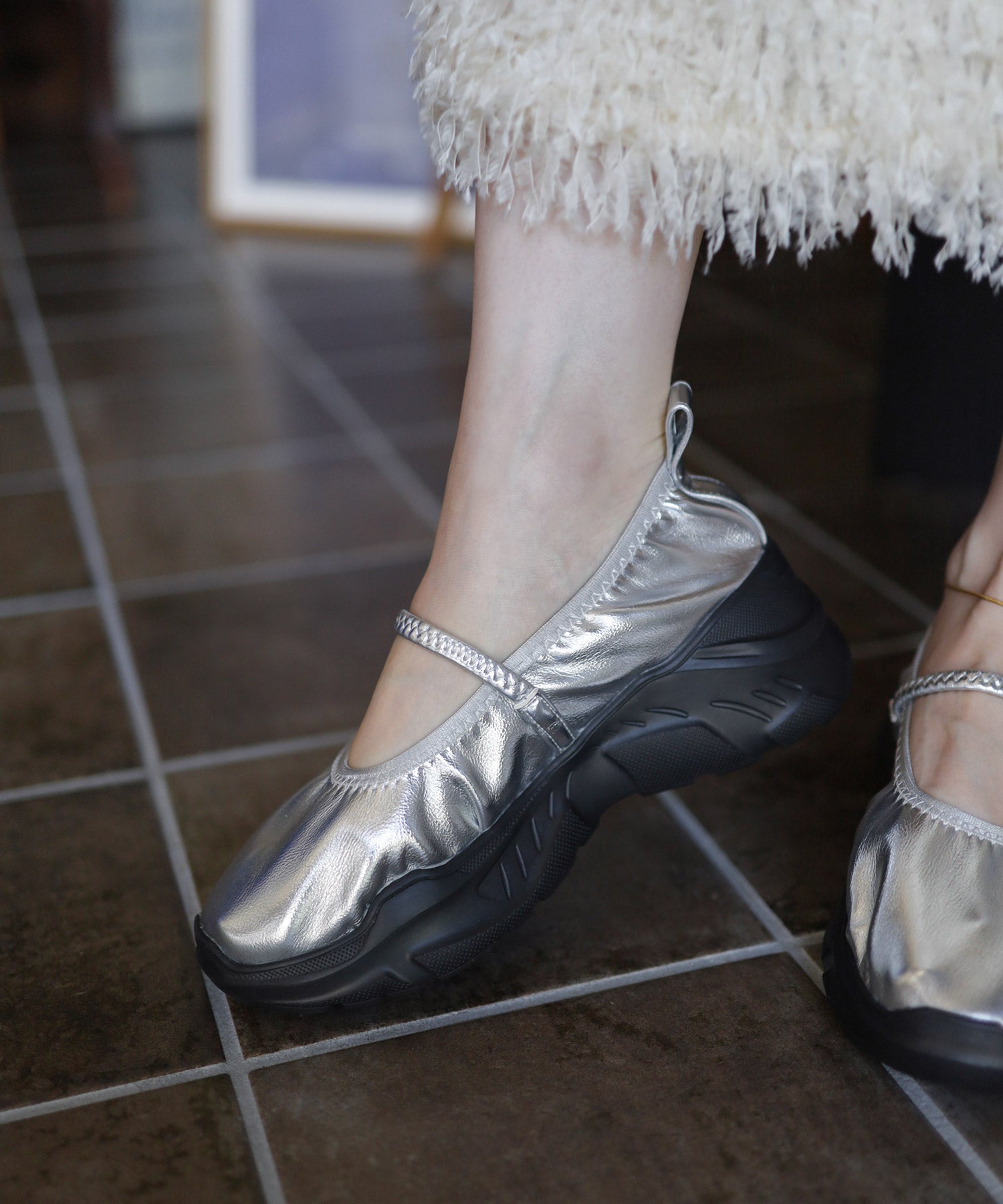 ゴムストラップマシュマロフィット厚底スニーカー▲返品不可