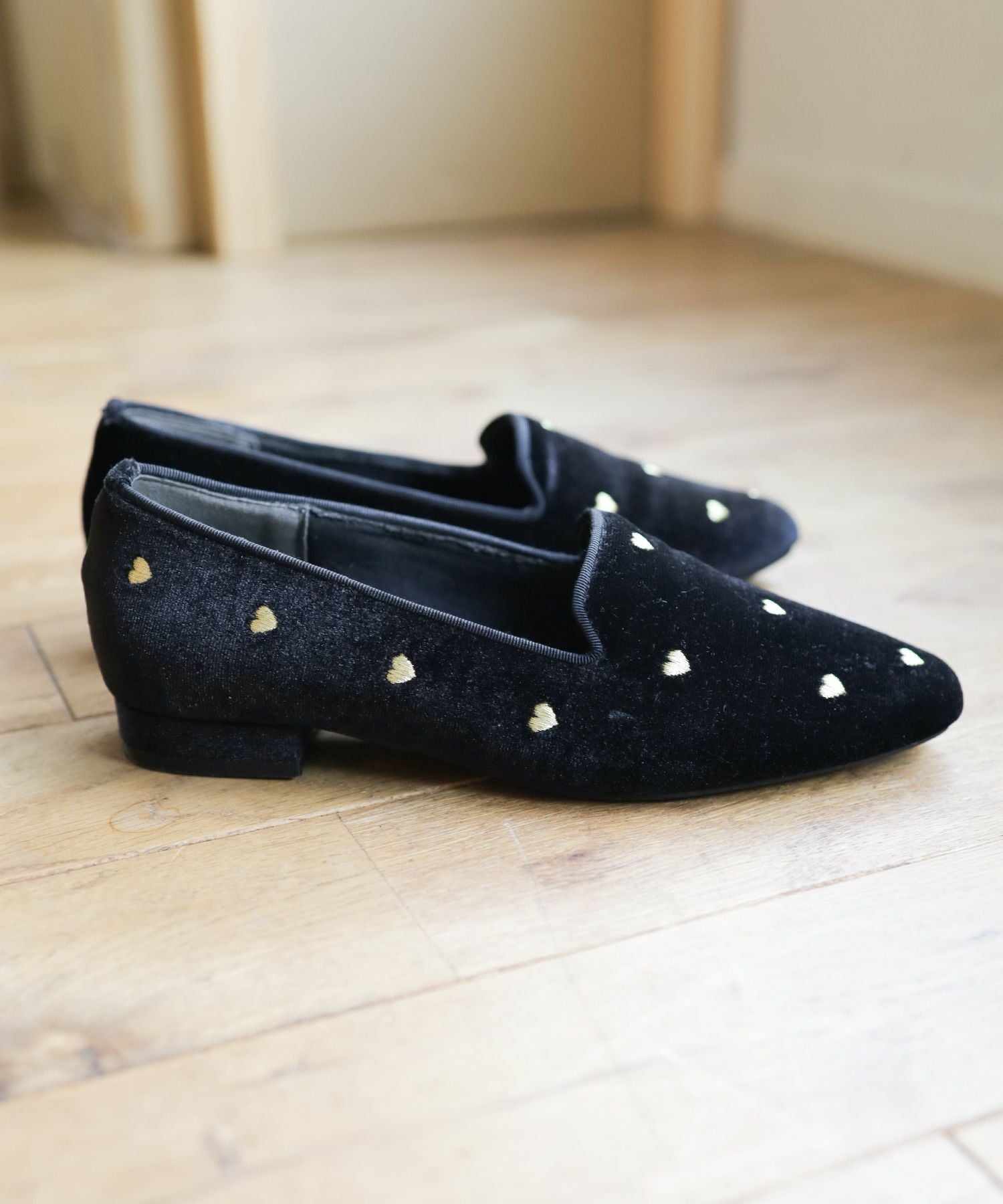 ハート刺繍ローファーパンプス NEWカラー・NEWサイズ