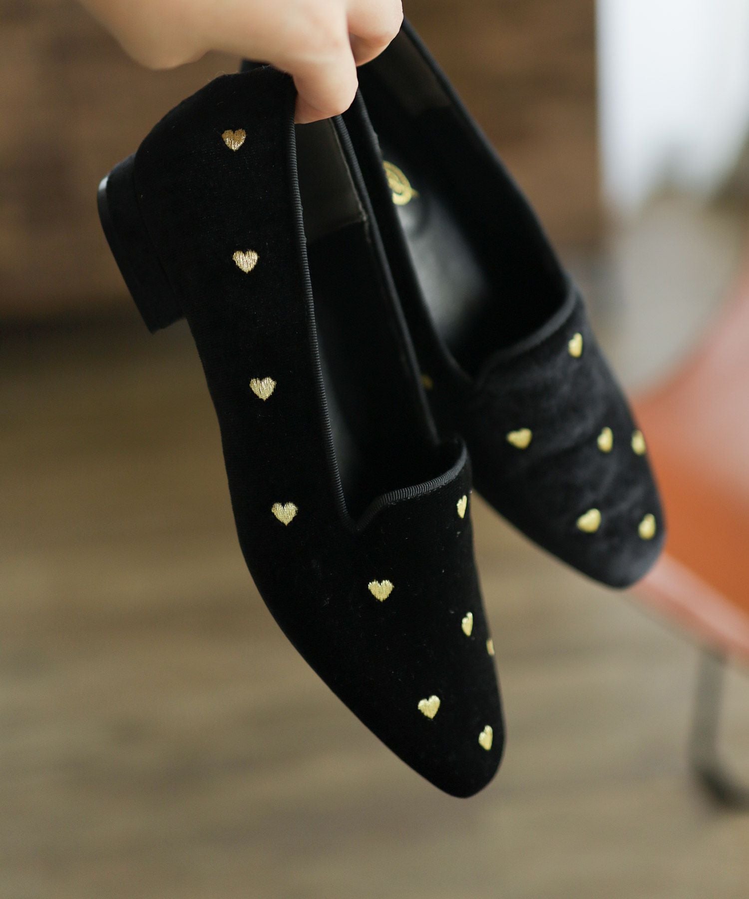 ハート刺繍ローファーパンプス NEWカラー・NEWサイズ