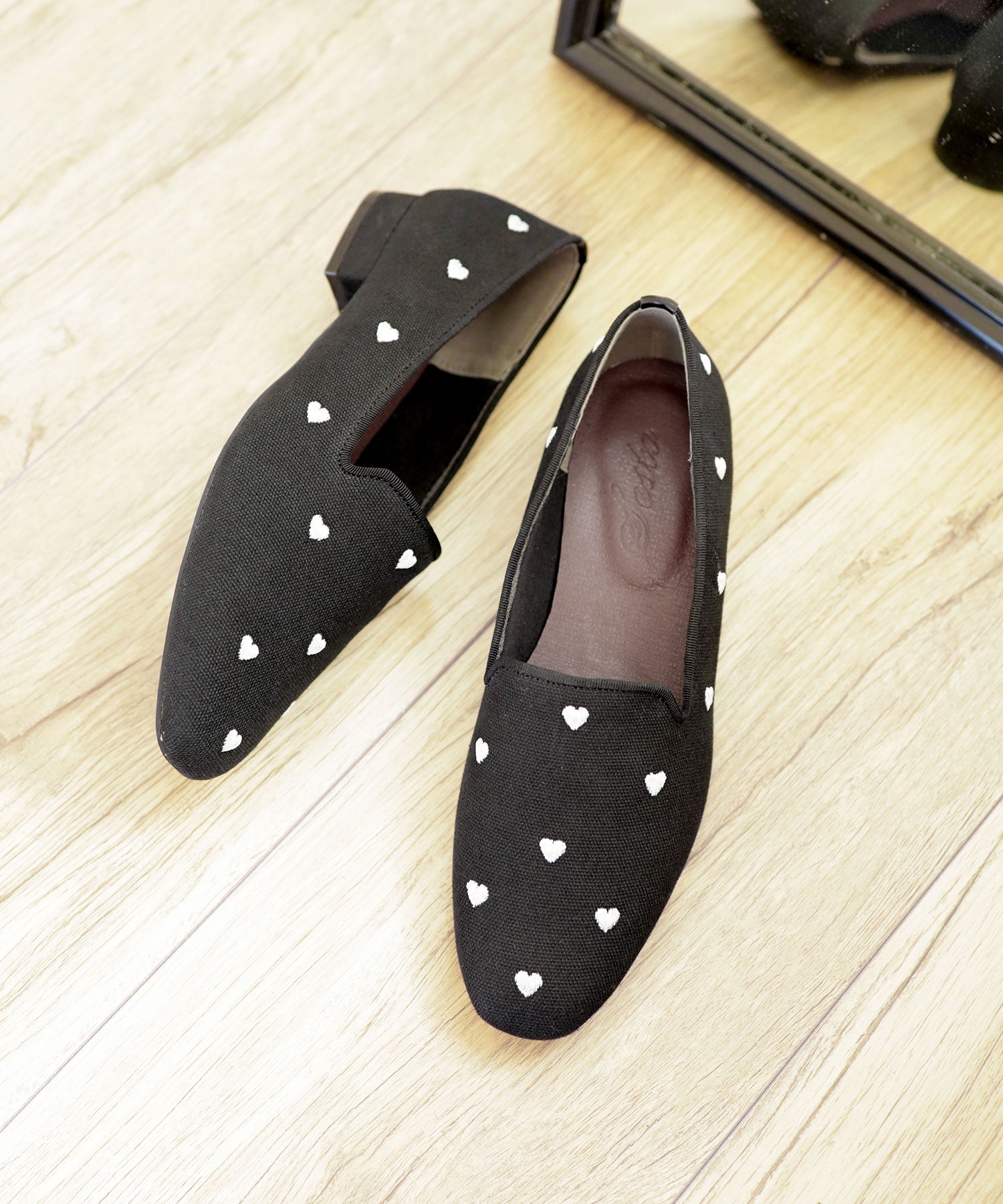 ハート刺繍ローファーパンプス NEWカラー・NEWサイズ