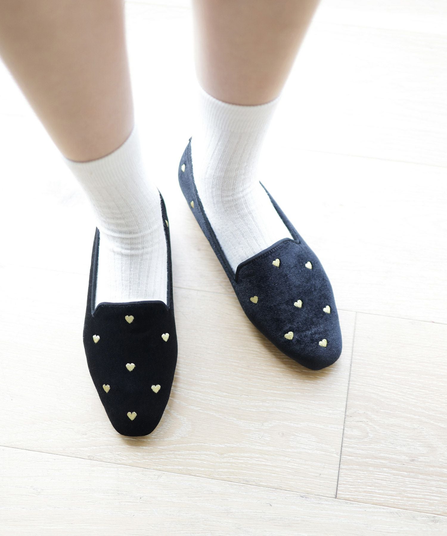 ハート刺繍ローファーパンプス NEWカラー・NEWサイズ