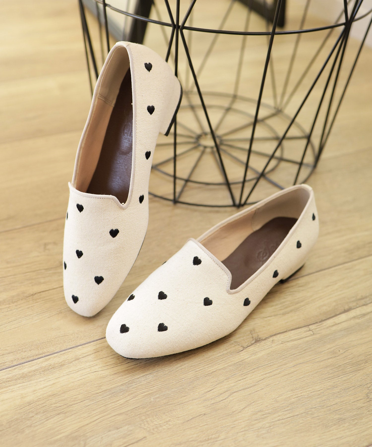 ハート刺繍ローファーパンプス NEWカラー・NEWサイズ