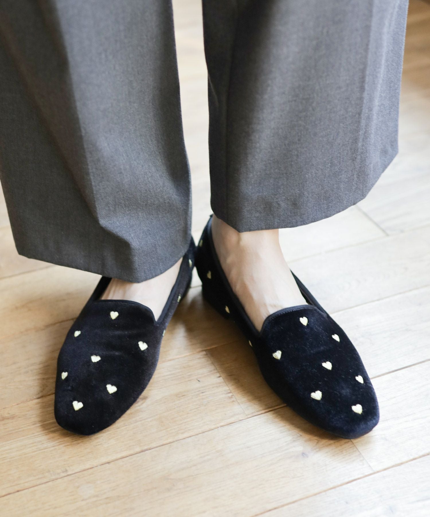 ハート刺繍ローファーパンプス NEWカラー・NEWサイズ