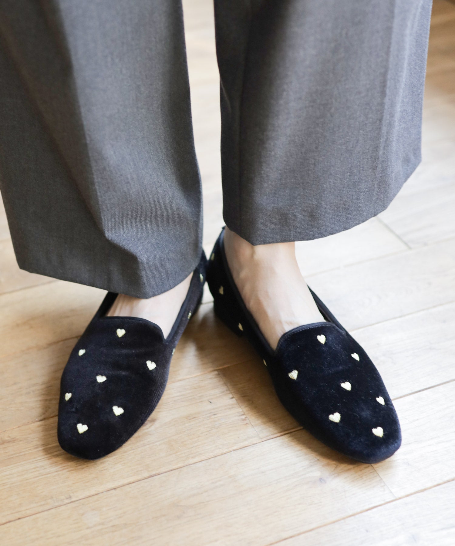 ハート刺繍ローファーパンプス NEWカラー・NEWサイズ