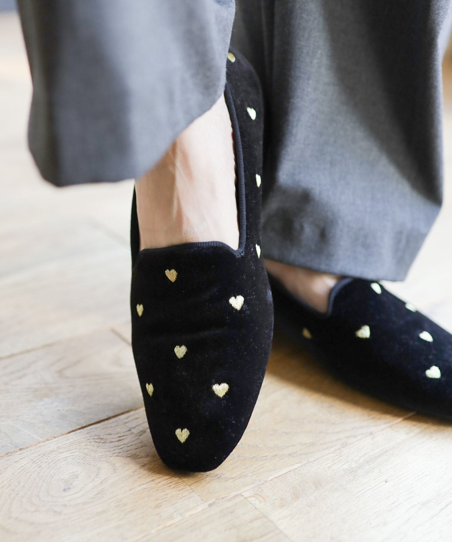 ハート刺繍ローファーパンプス NEWカラー・NEWサイズ