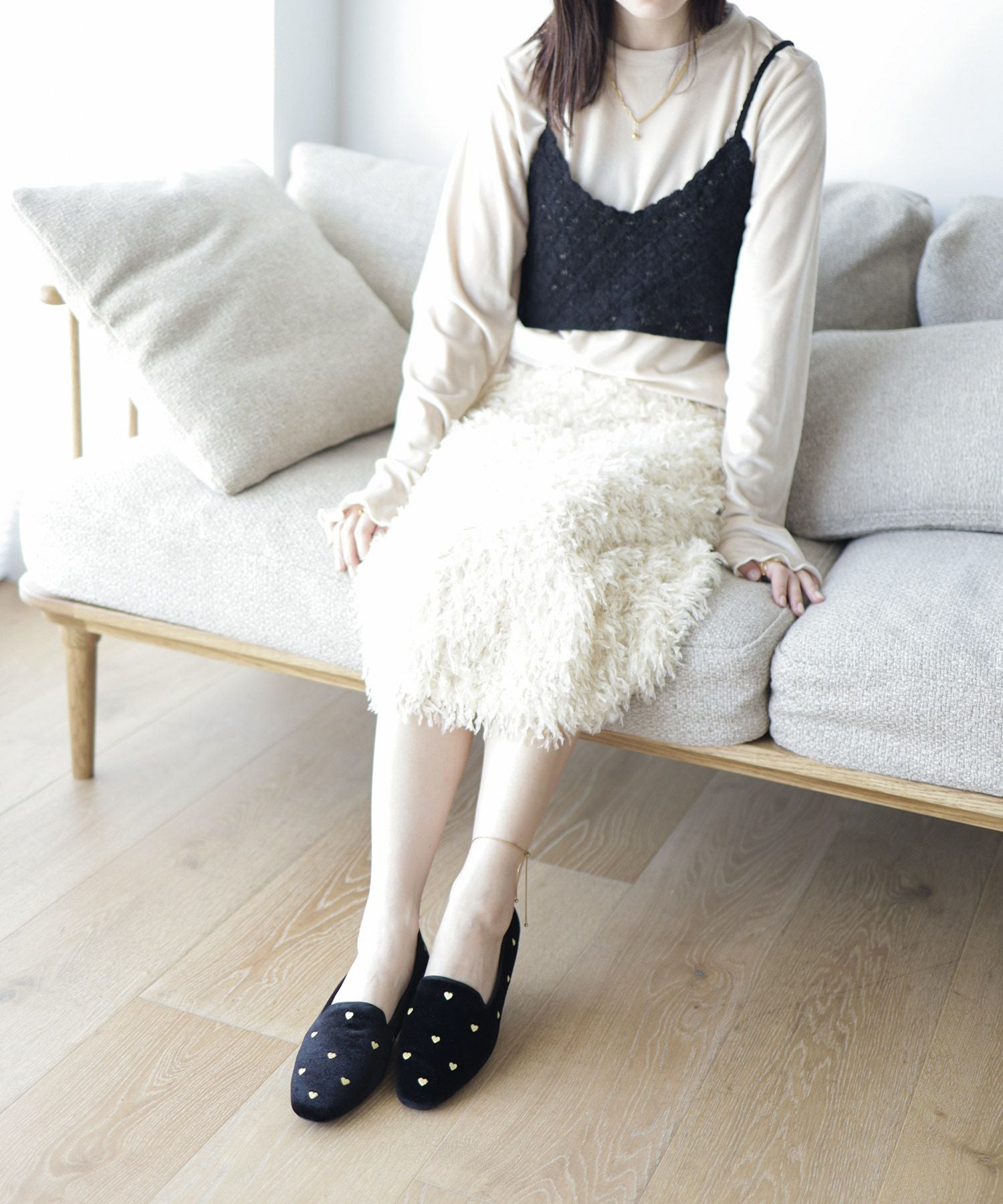 ハート刺繍ローファーパンプス NEWカラー・NEWサイズ