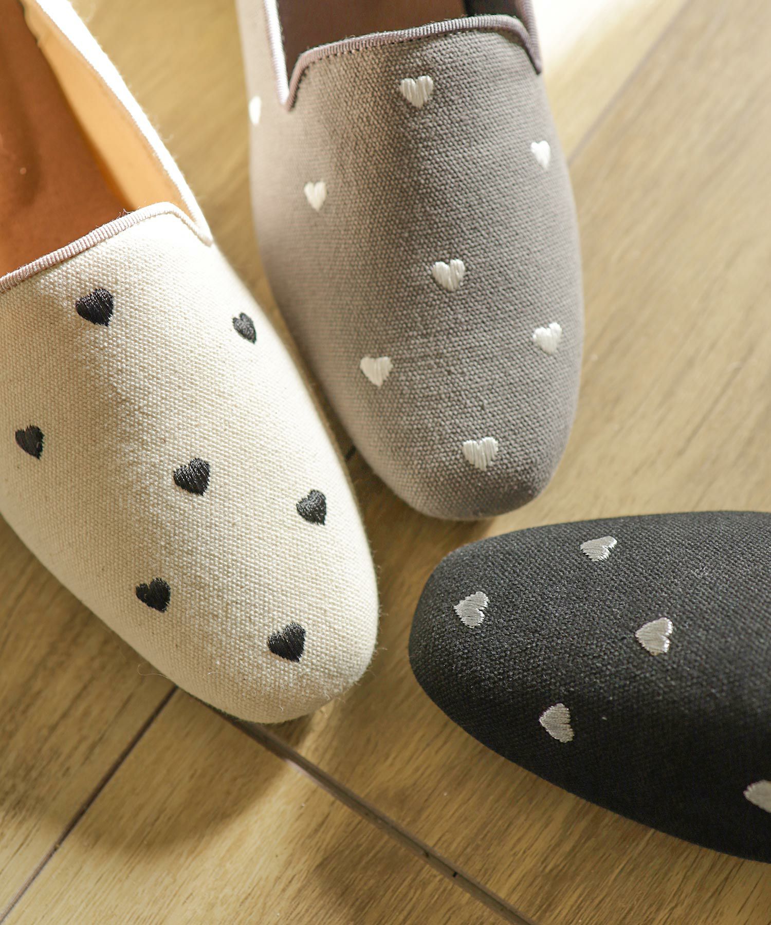 ハート刺繍ローファーパンプス NEWカラー・NEWサイズ