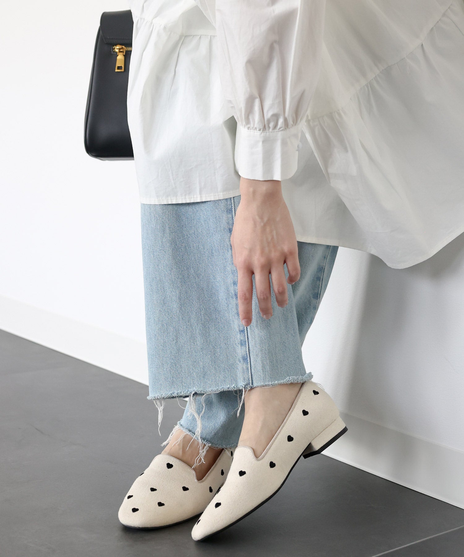 ハート刺繍ローファーパンプス NEWカラー・NEWサイズ