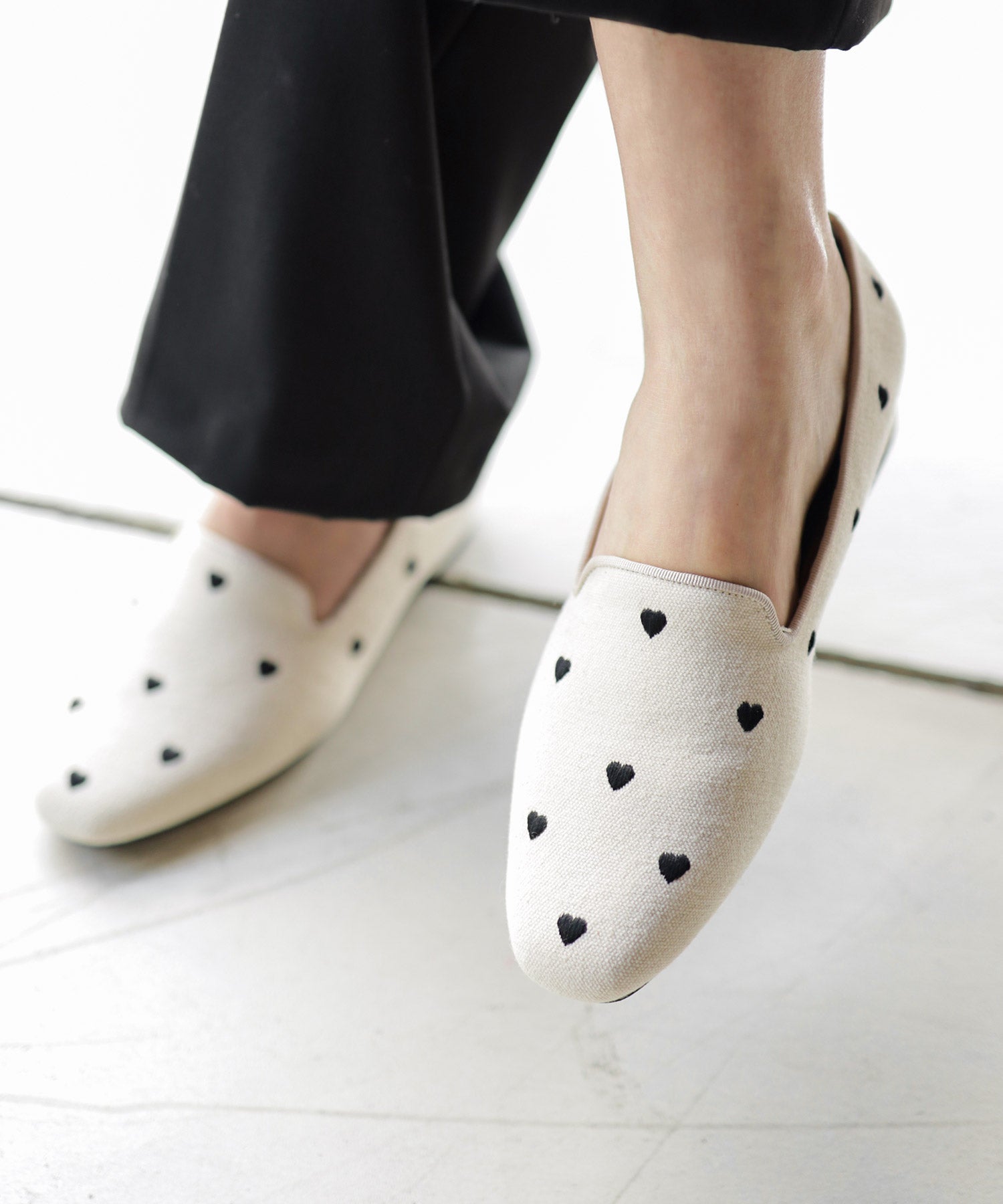 ハート刺繍ローファーパンプス NEWカラー・NEWサイズ