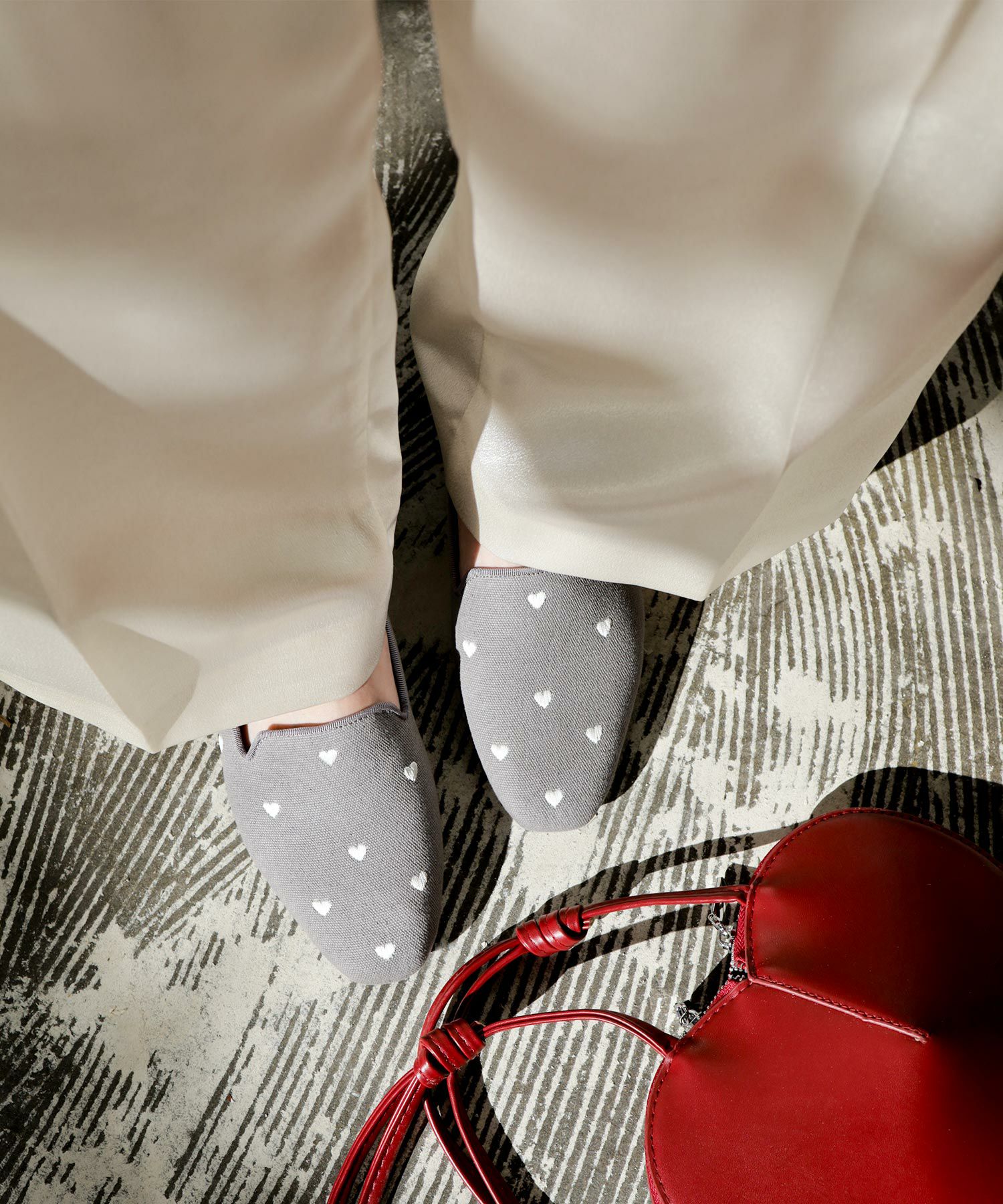 ハート刺繍ローファーパンプス NEWカラー・NEWサイズ