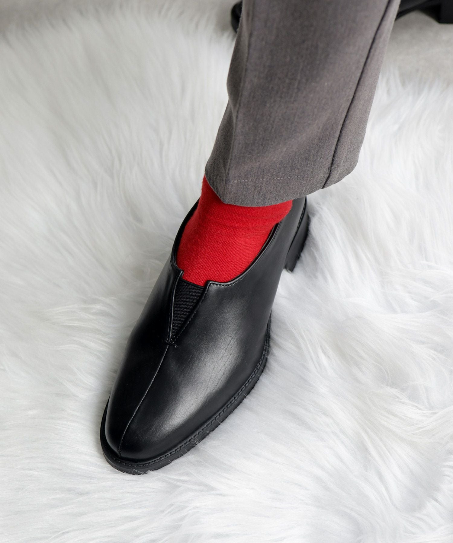 センターカットローファー