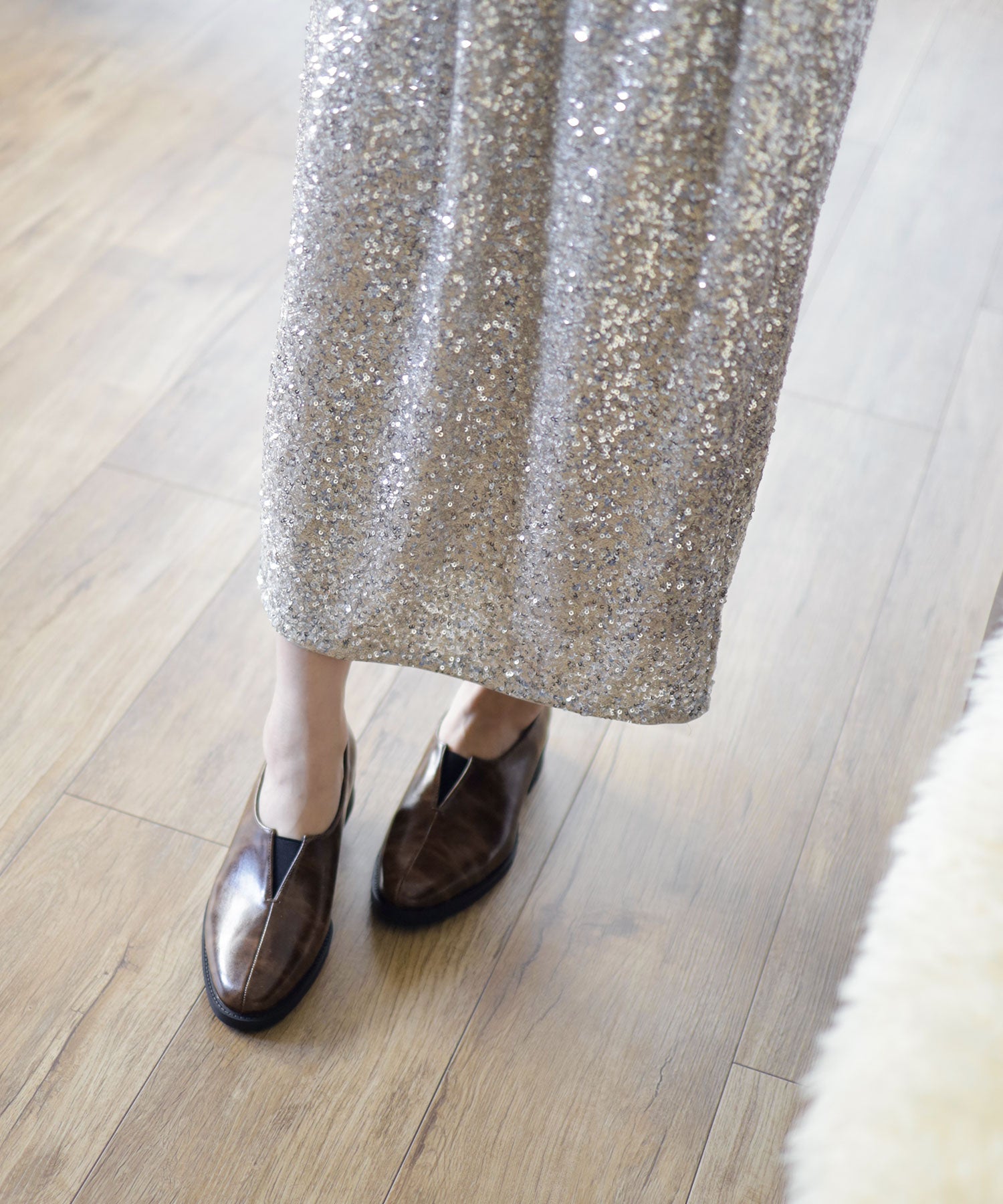 センターカットローファー