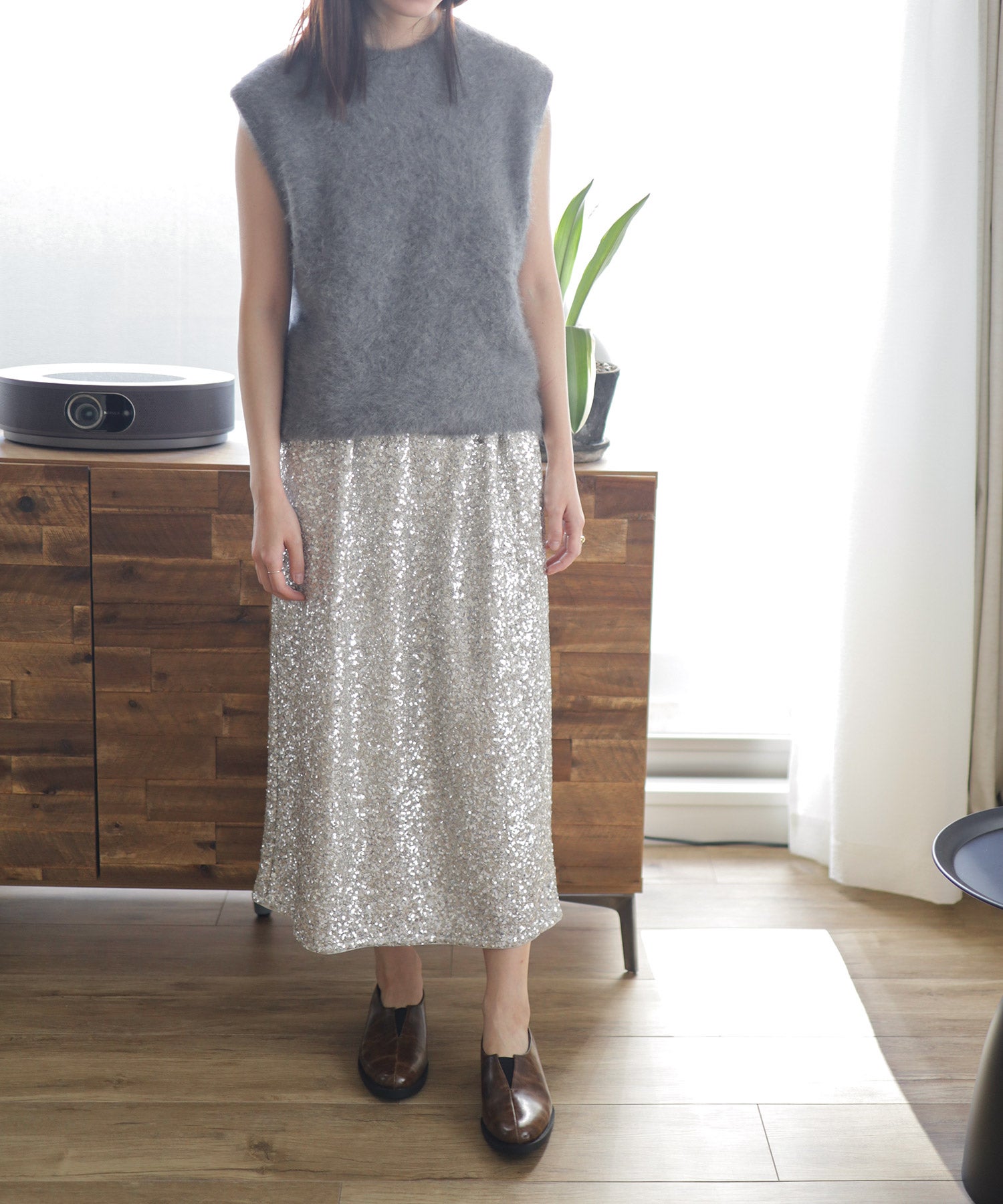 センターカットローファー