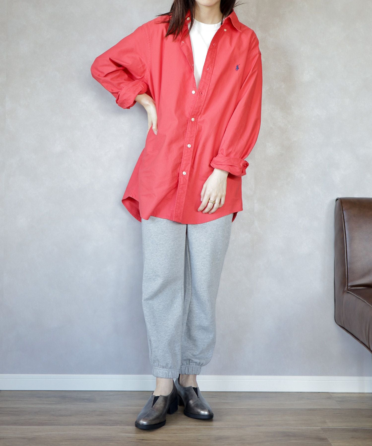 センターカットローファー