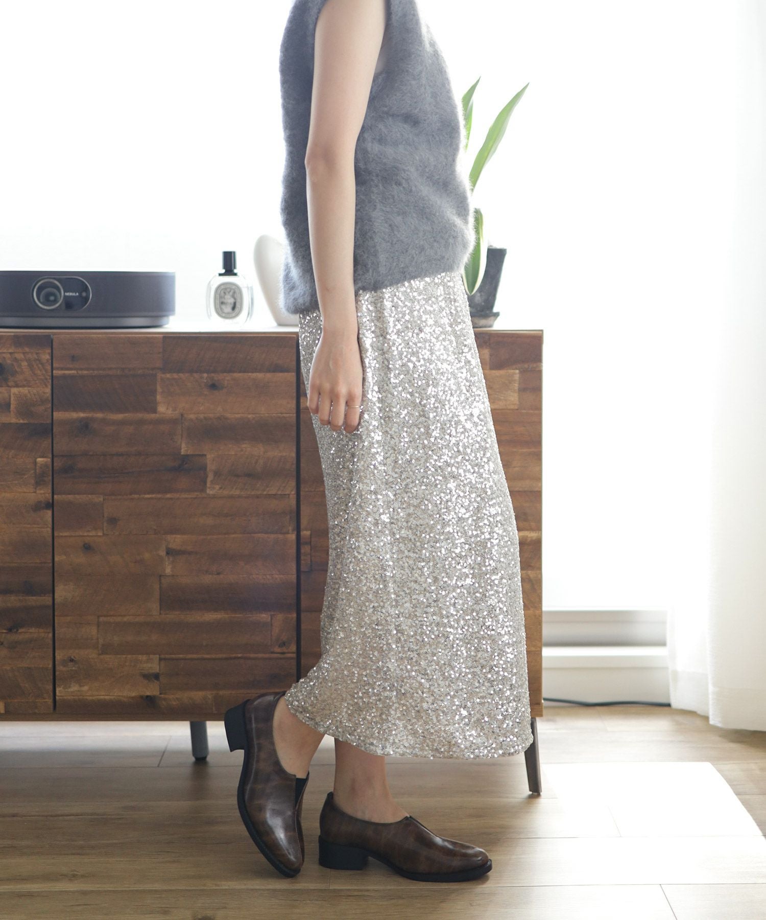 センターカットローファー