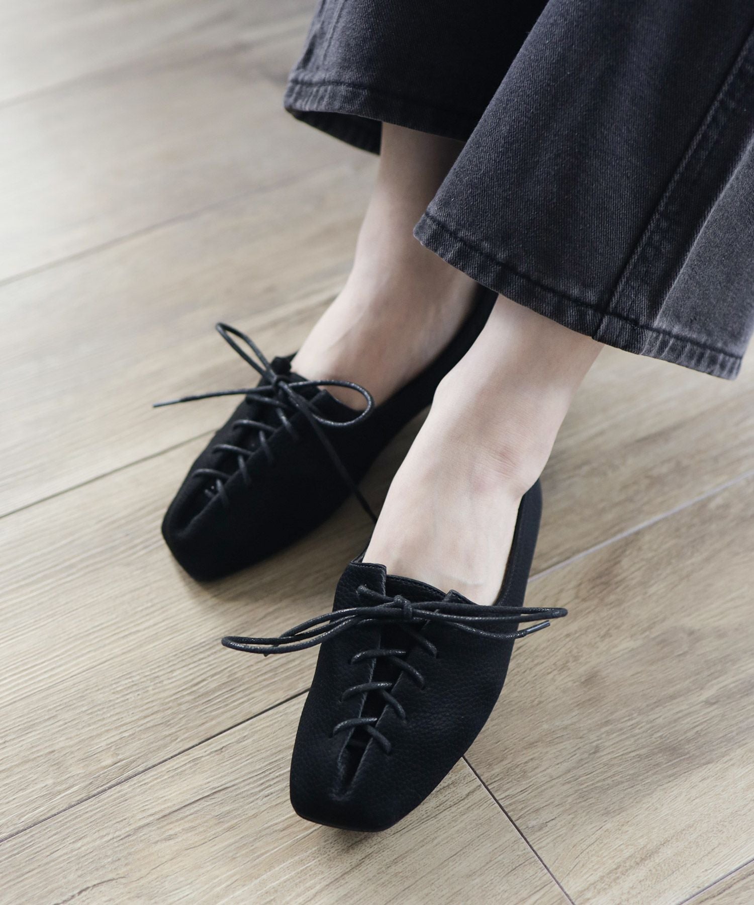 アシメトゥレースアップフラットパンプス△返品不可 | SESTO(セスト