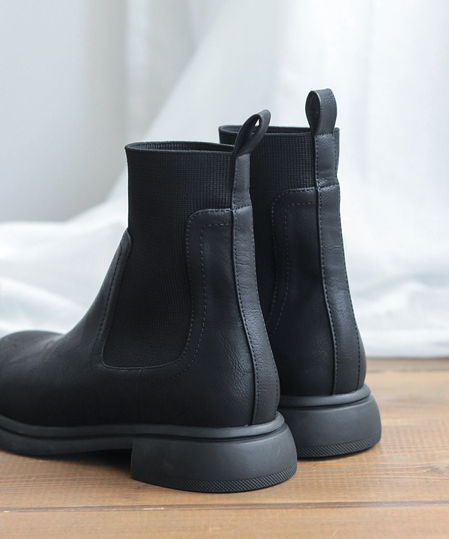 ニットストレッチショートブーツ▲返品不可