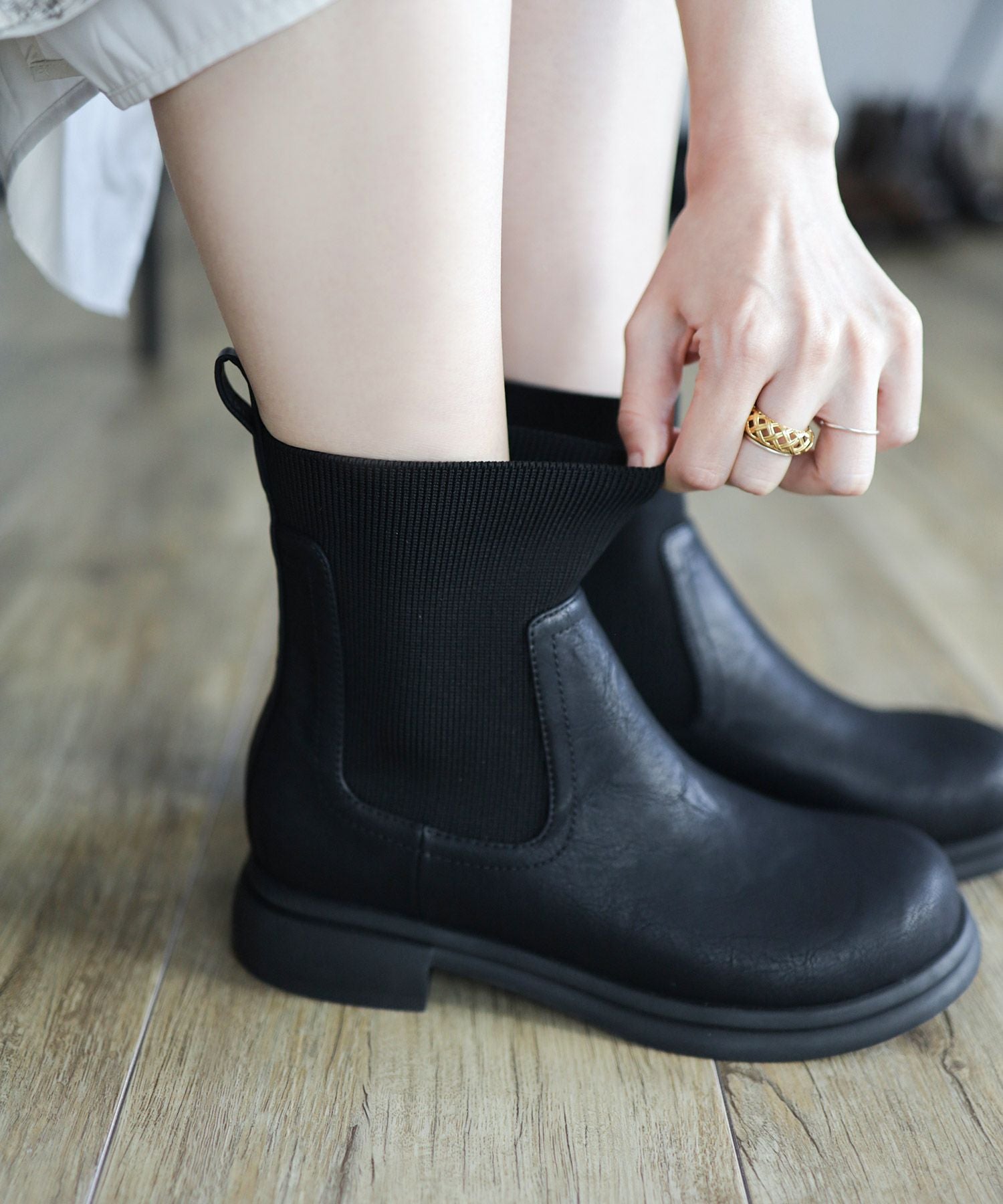 ニットストレッチショートブーツ△返品不可 | SESTO(セスト
