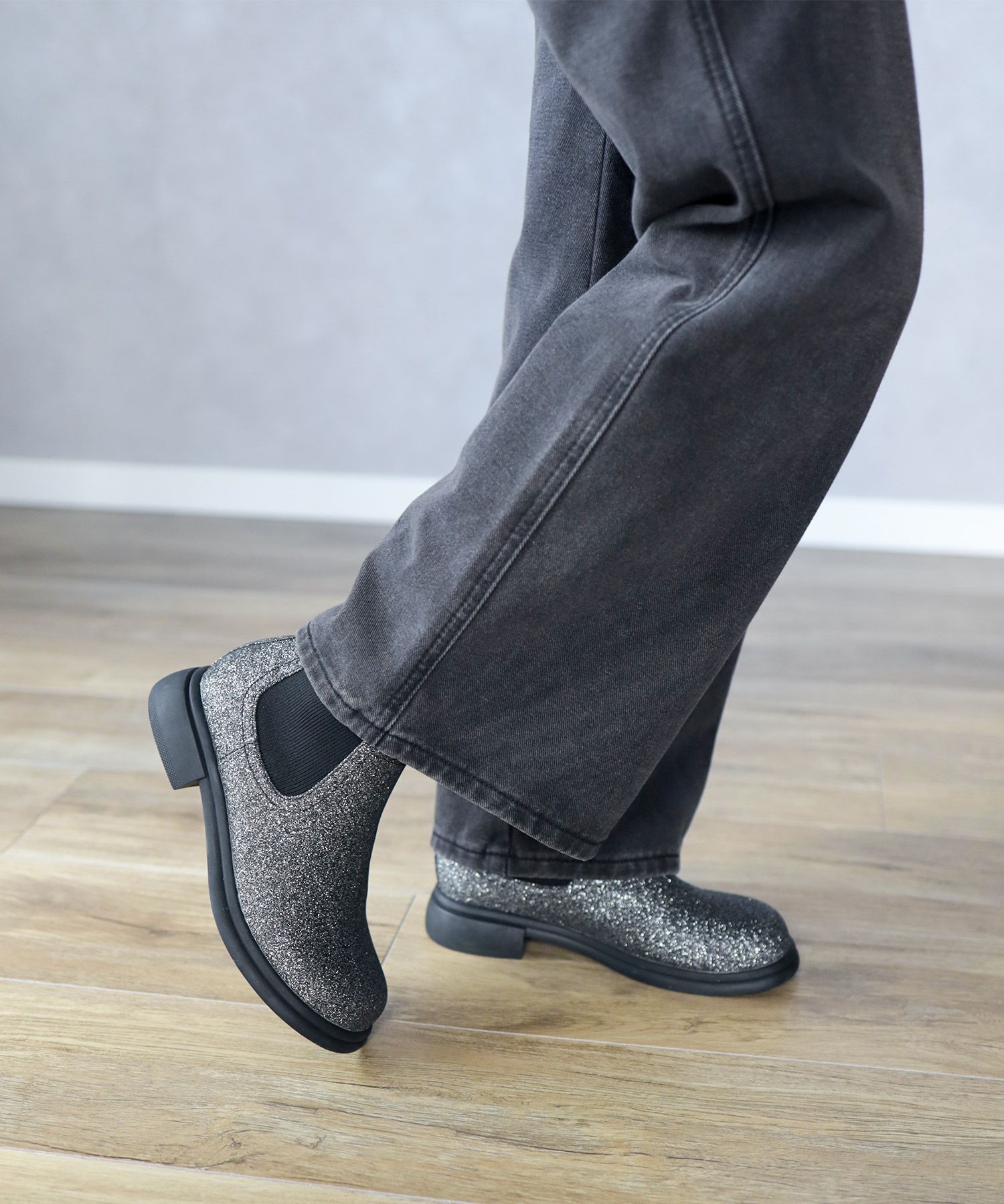 ニットストレッチショートブーツ▲返品不可