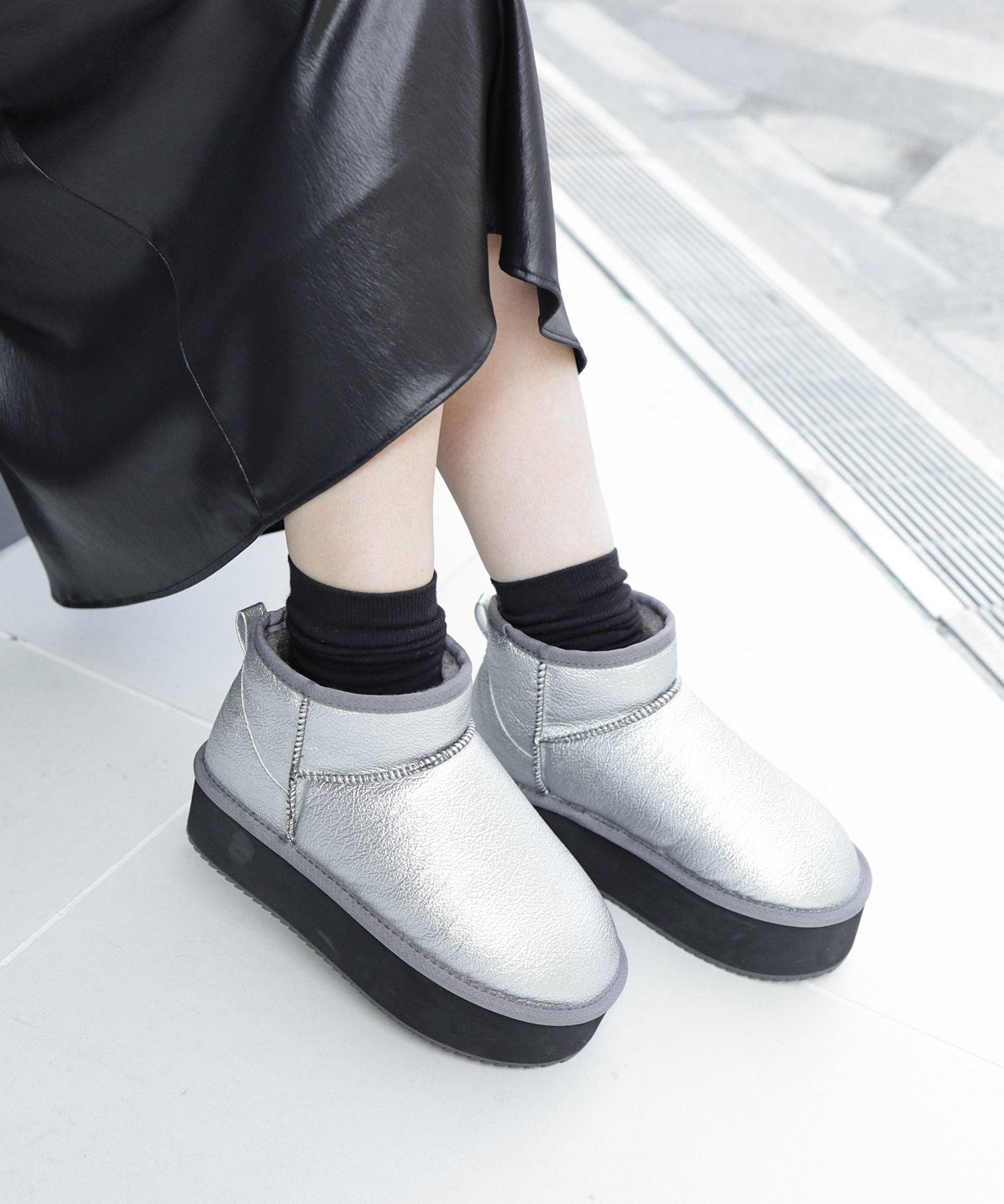 軽量厚底ムートンブーツ▲返品交換不可