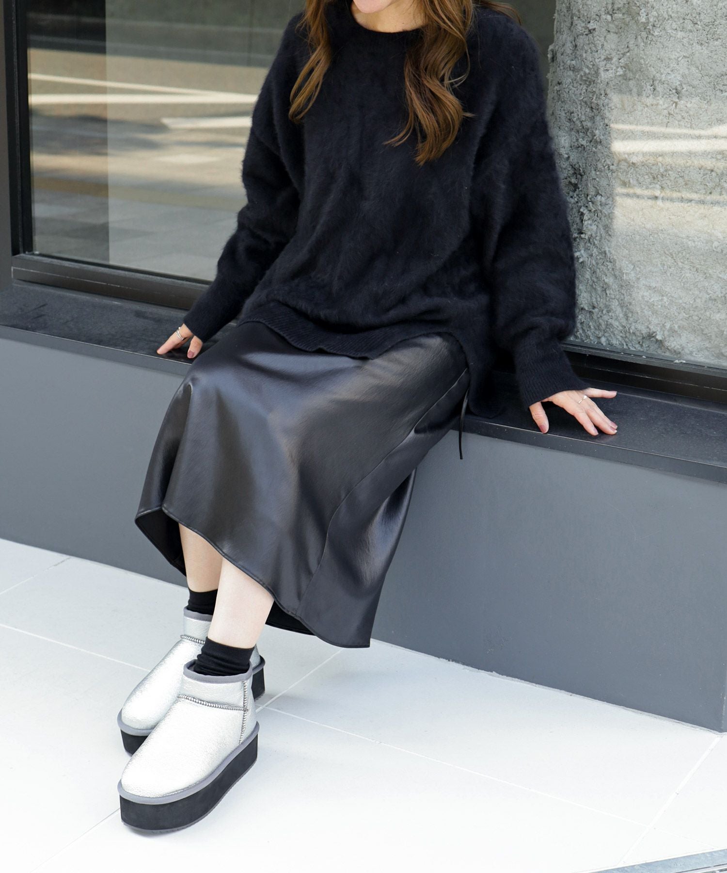 軽量厚底ムートンブーツ▲返品交換不可