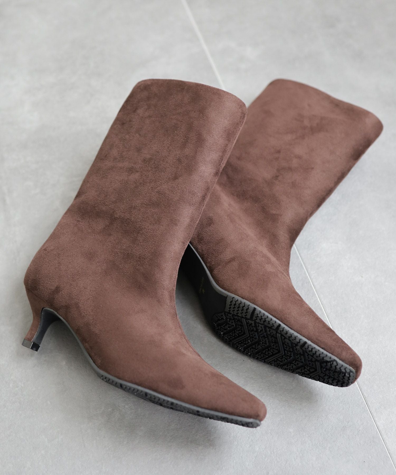 ミッドヒールストレートブーツ Newカラー