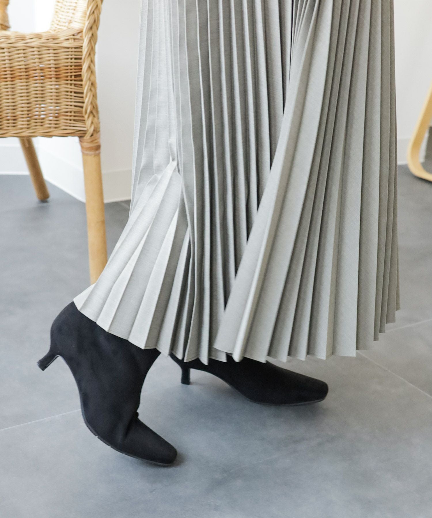 ミッドヒールストレートブーツ Newカラー