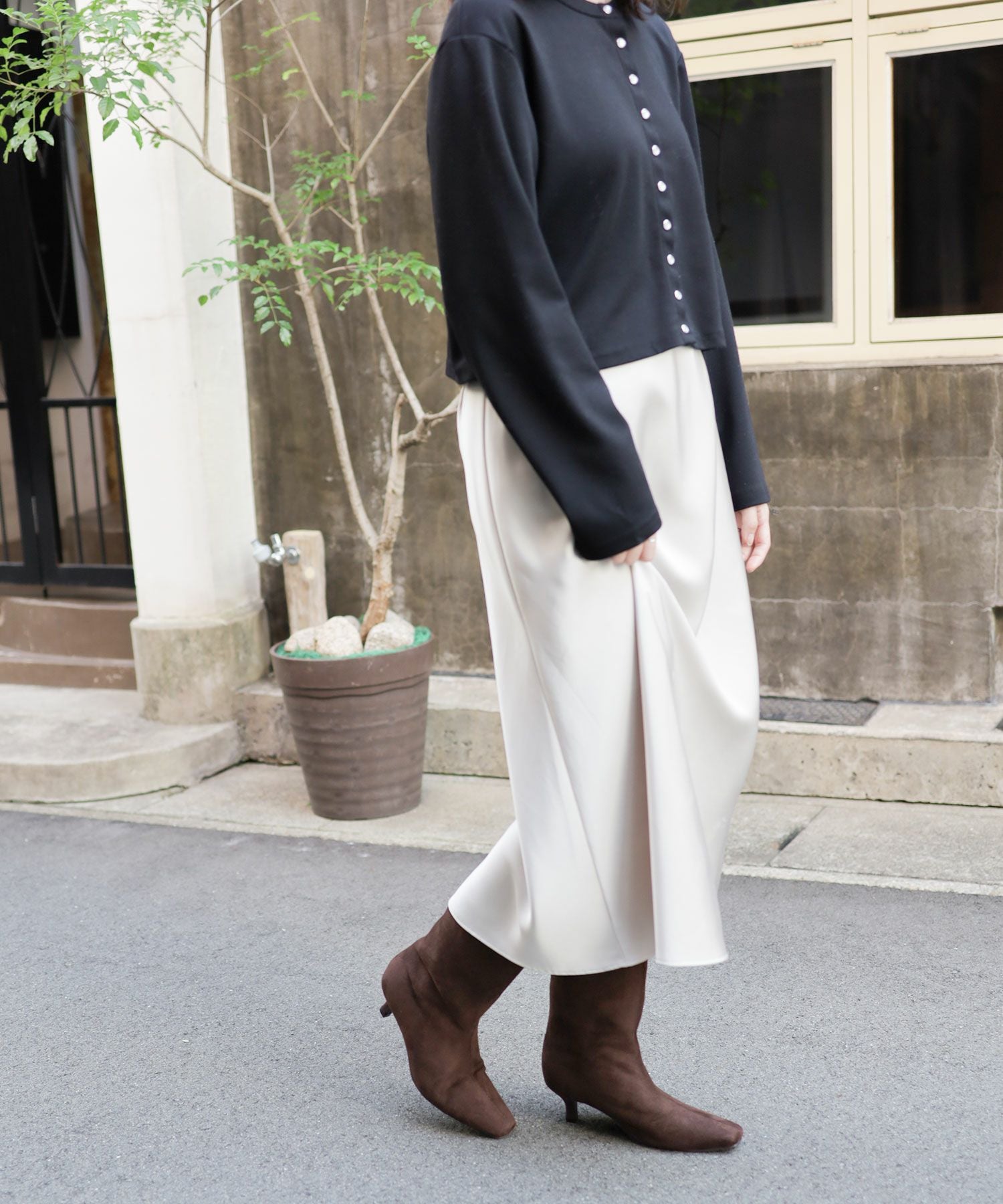 ミッドヒールストレートブーツ Newカラー