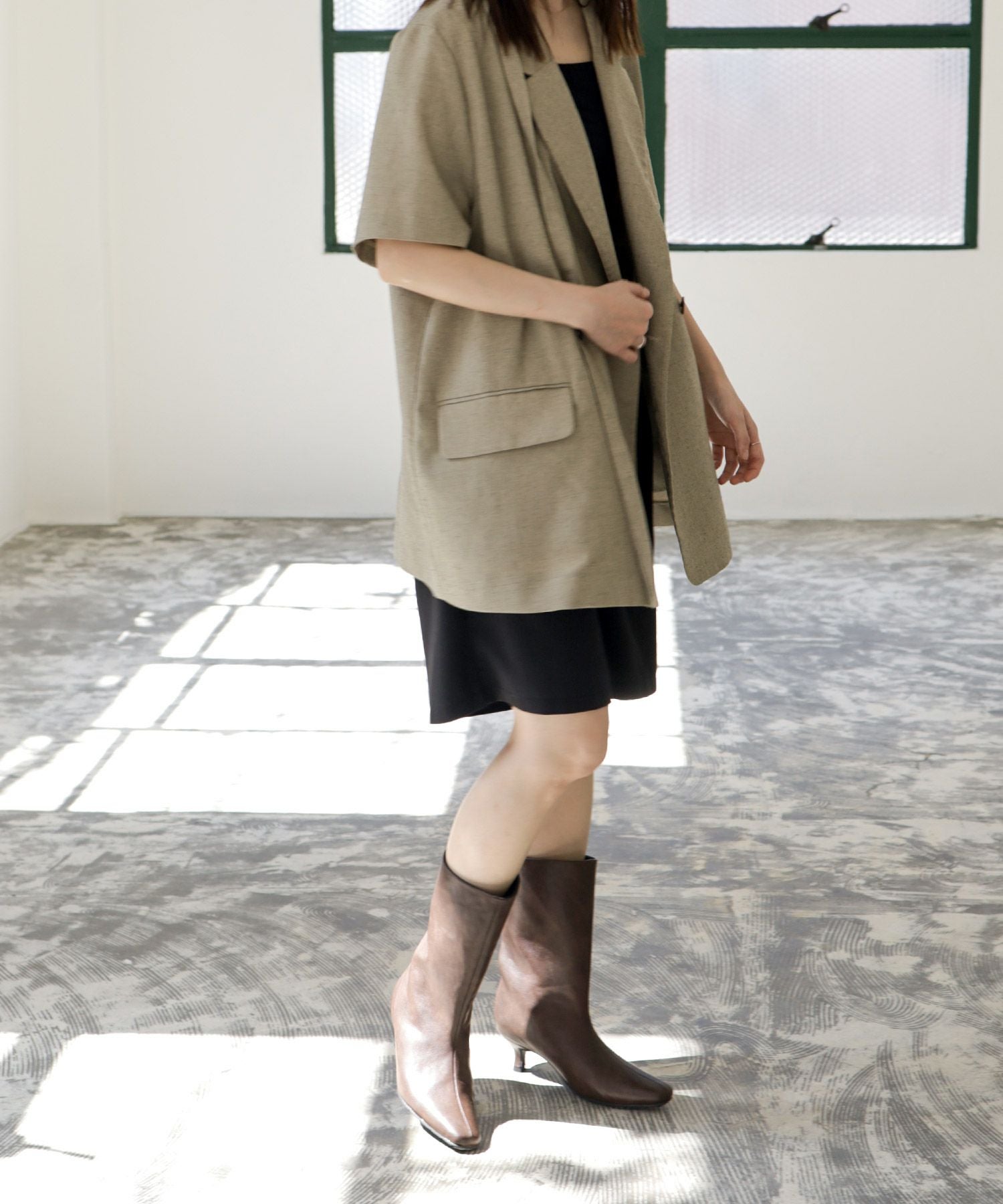 ミッドヒールストレートブーツ Newカラー