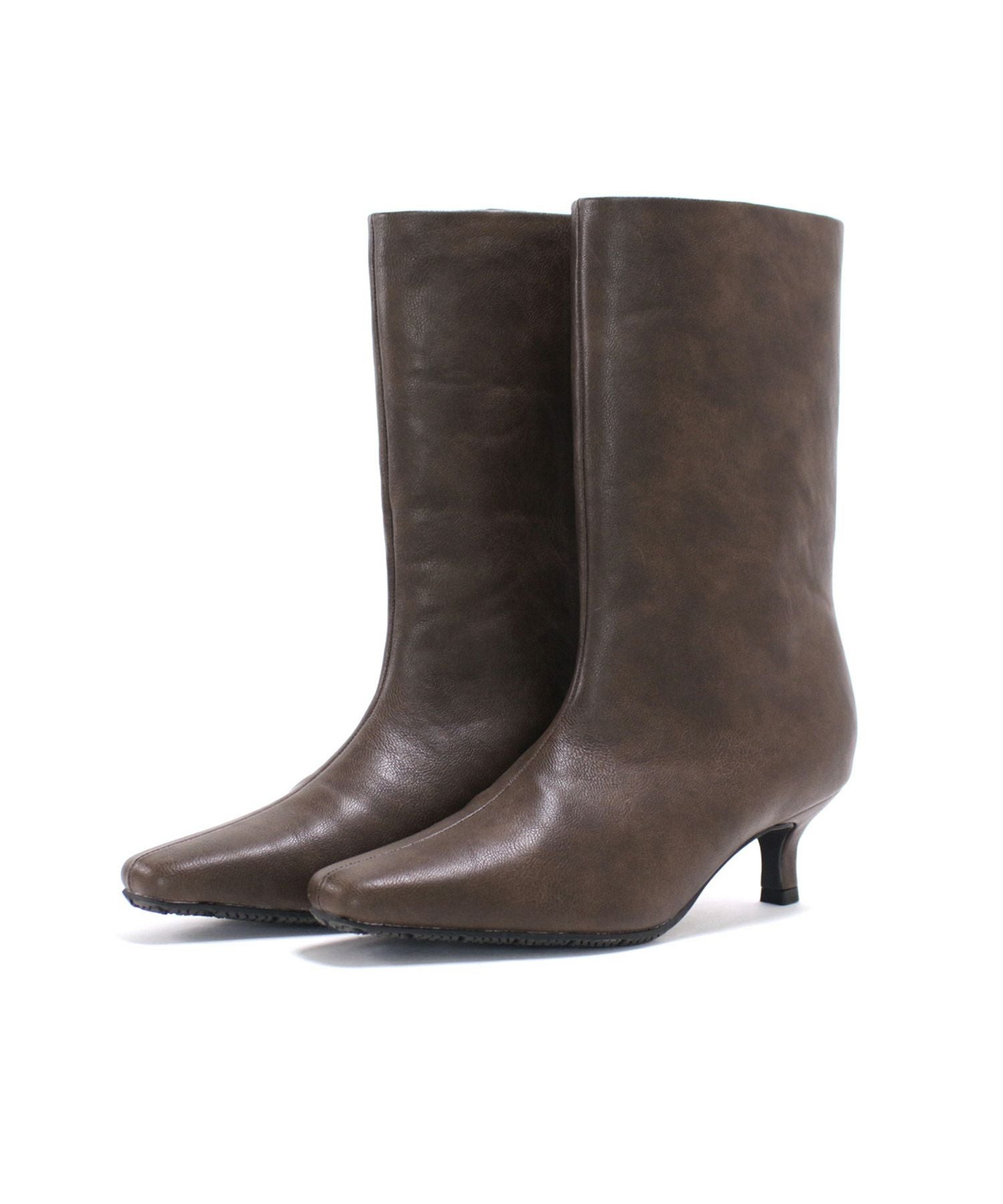 ミッドヒールストレートブーツ Newカラー