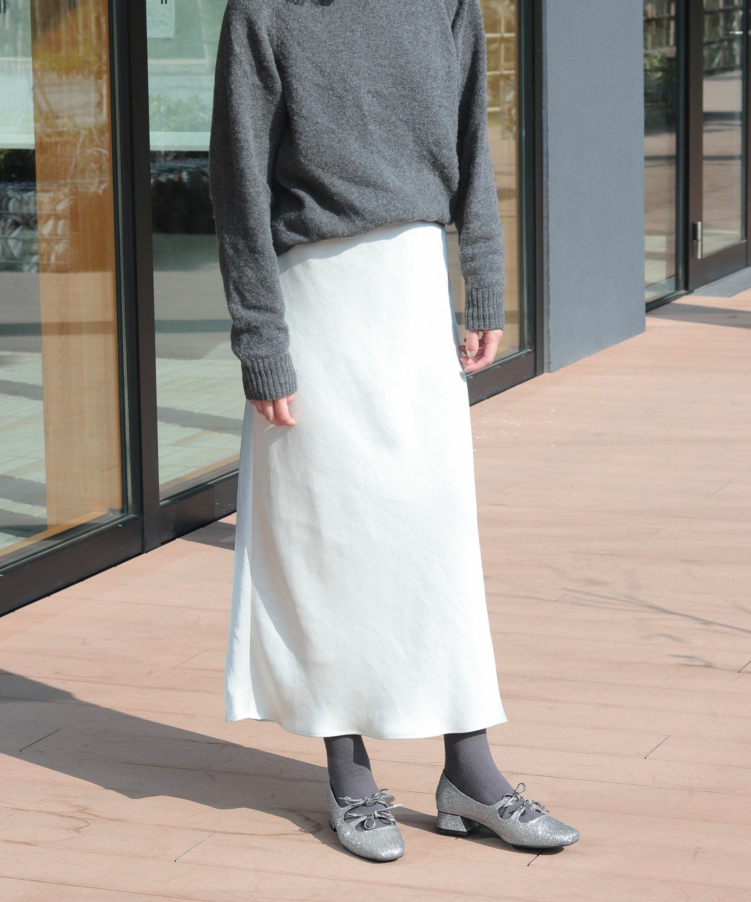 レースアップ風リボンゴムストラップメリージェーンパンプス