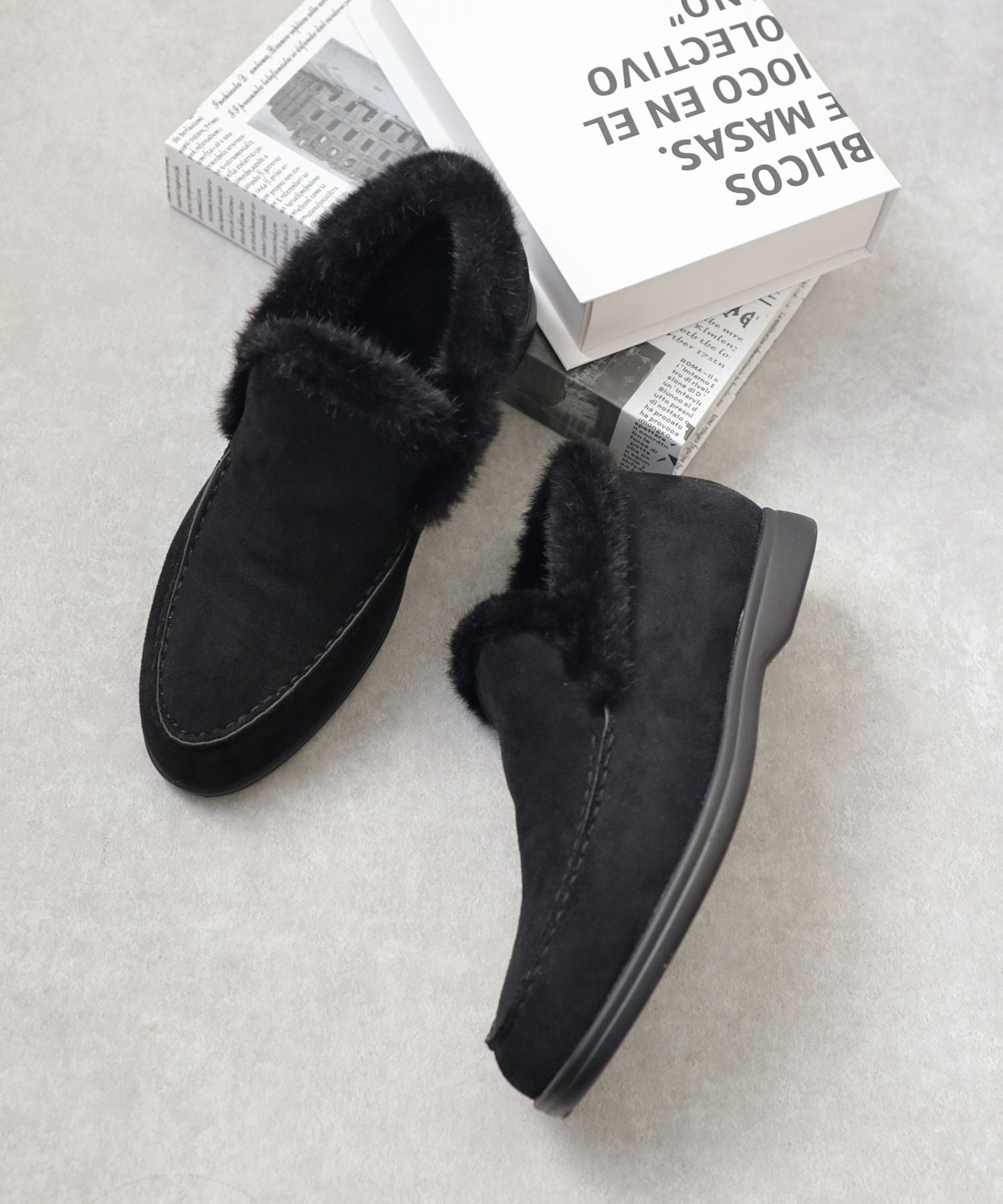 1.2cmシークレットソールあったかボアスリッポンスニーカー▲返品不可