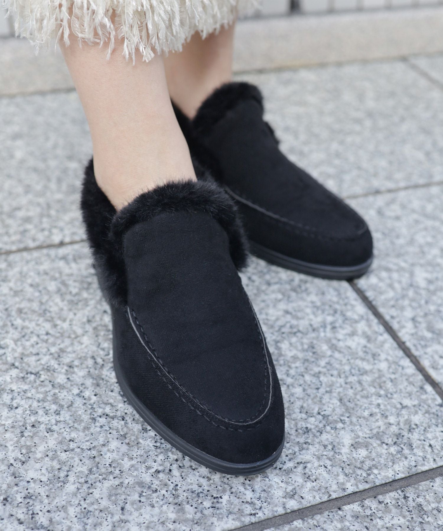 1.2cmシークレットソールあったかボアスリッポンスニーカー▲返品不可