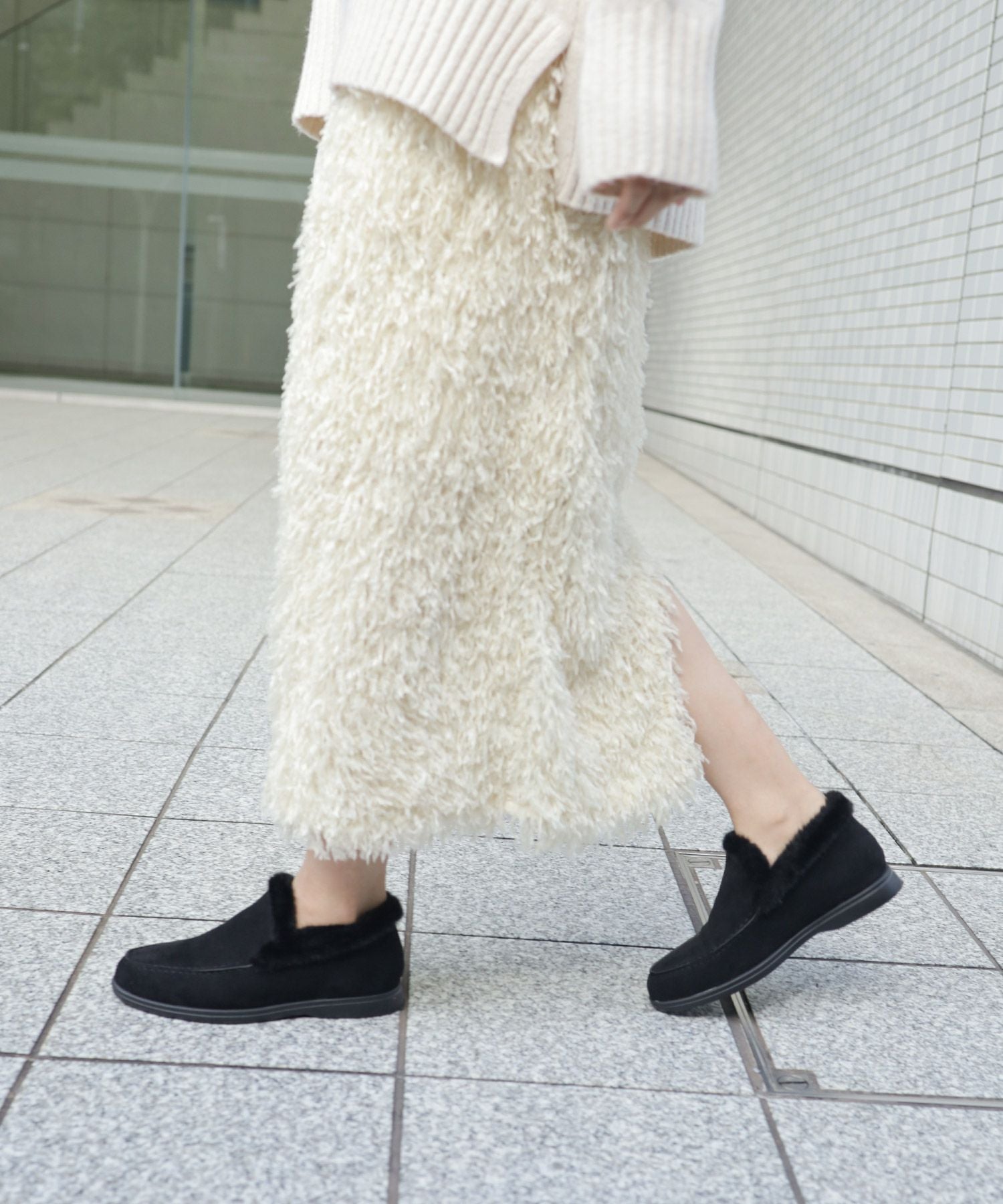 1.2cmシークレットソールあったかボアスリッポンスニーカー▲返品不可