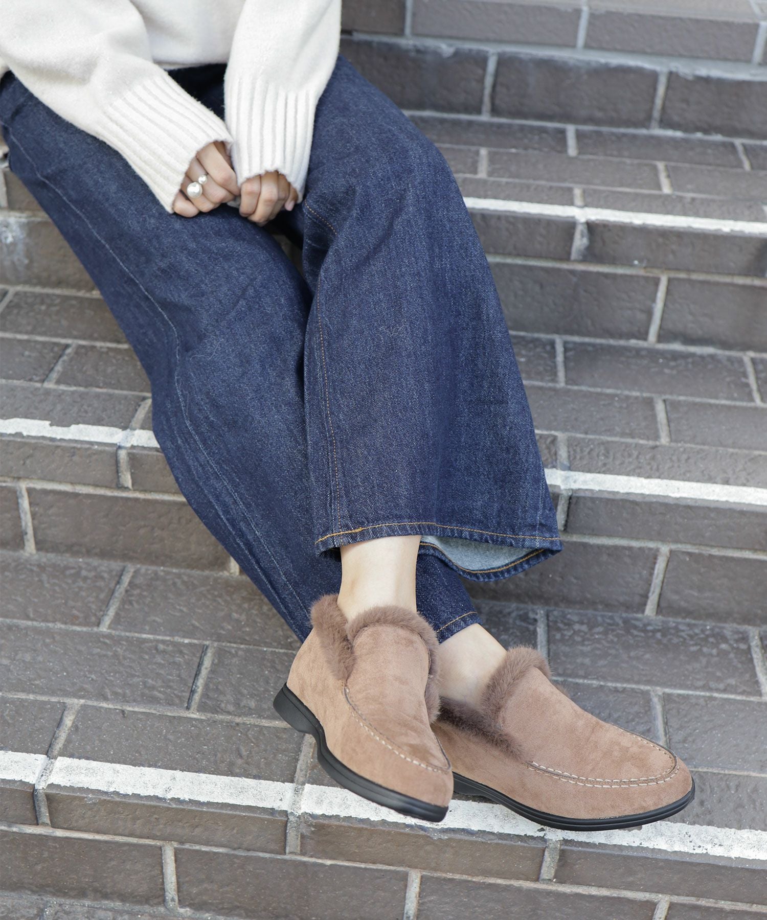 1.2cmシークレットソールあったかボアスリッポンスニーカー▲返品不可