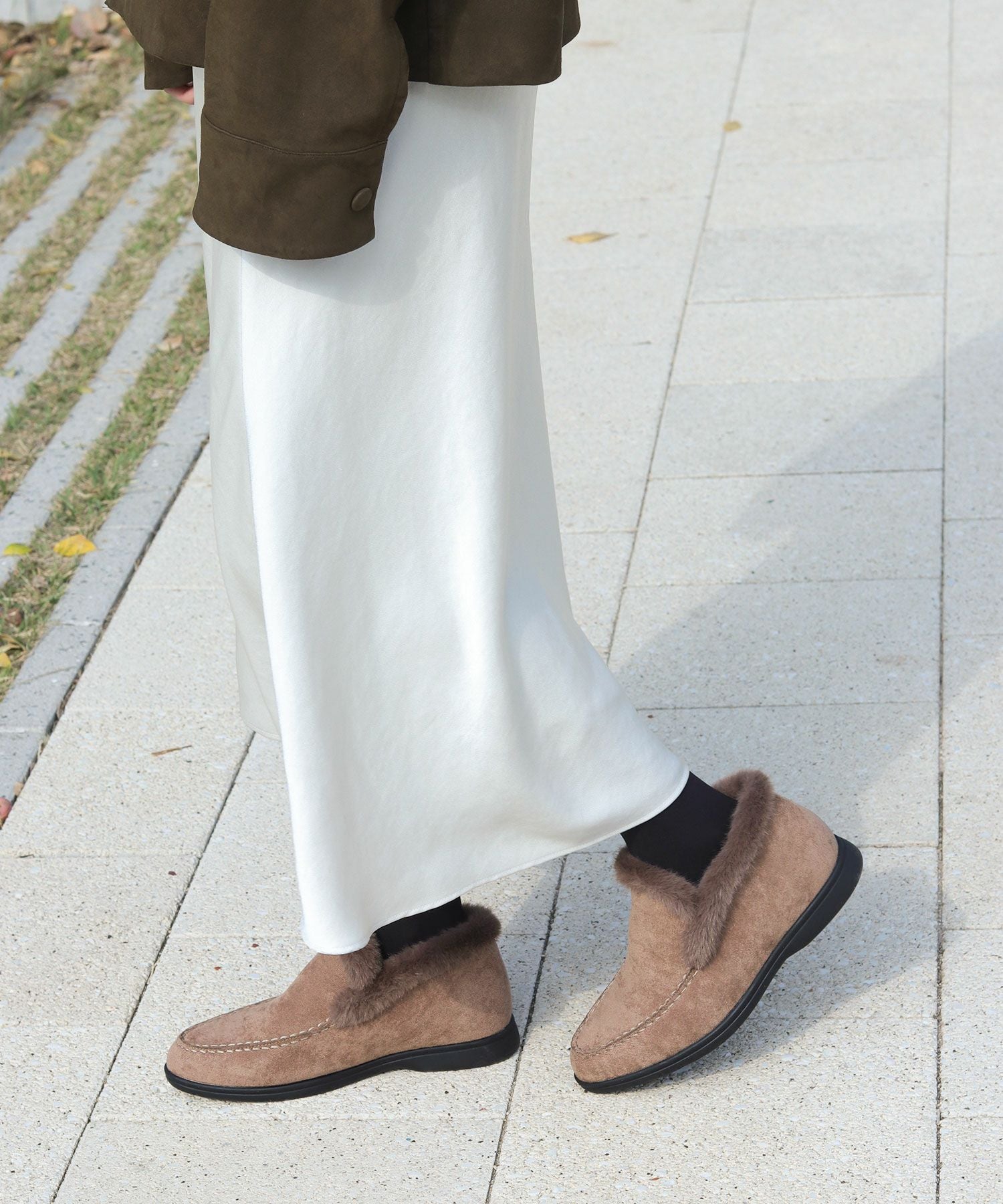 1.2cmシークレットソールあったかボアスリッポンスニーカー▲返品不可