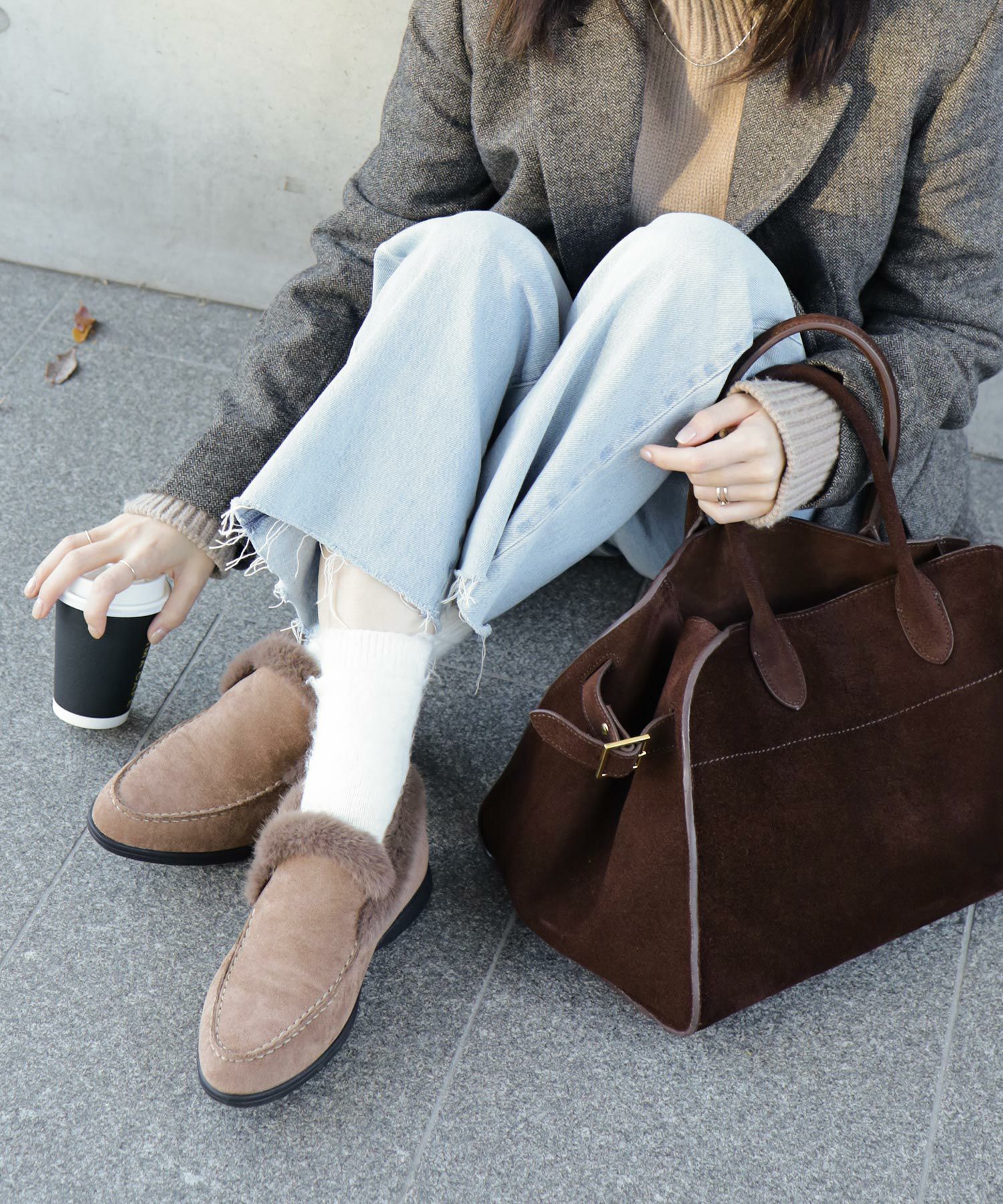 1.2cmシークレットソールあったかボアスリッポンスニーカー▲返品不可