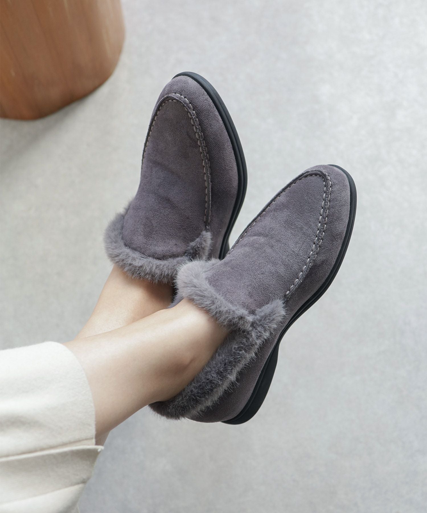 1.2cmシークレットソールあったかボアスリッポンスニーカー▲返品不可