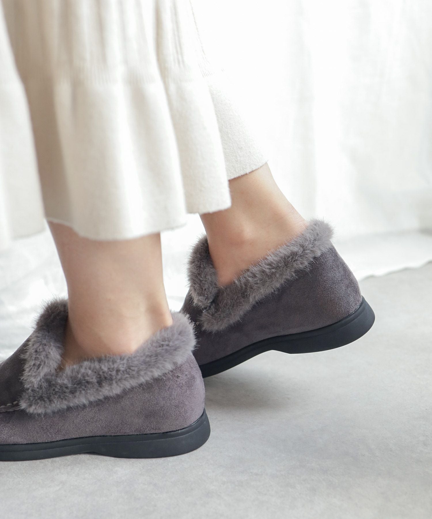 1.2cmシークレットソールあったかボアスリッポンスニーカー▲返品不可